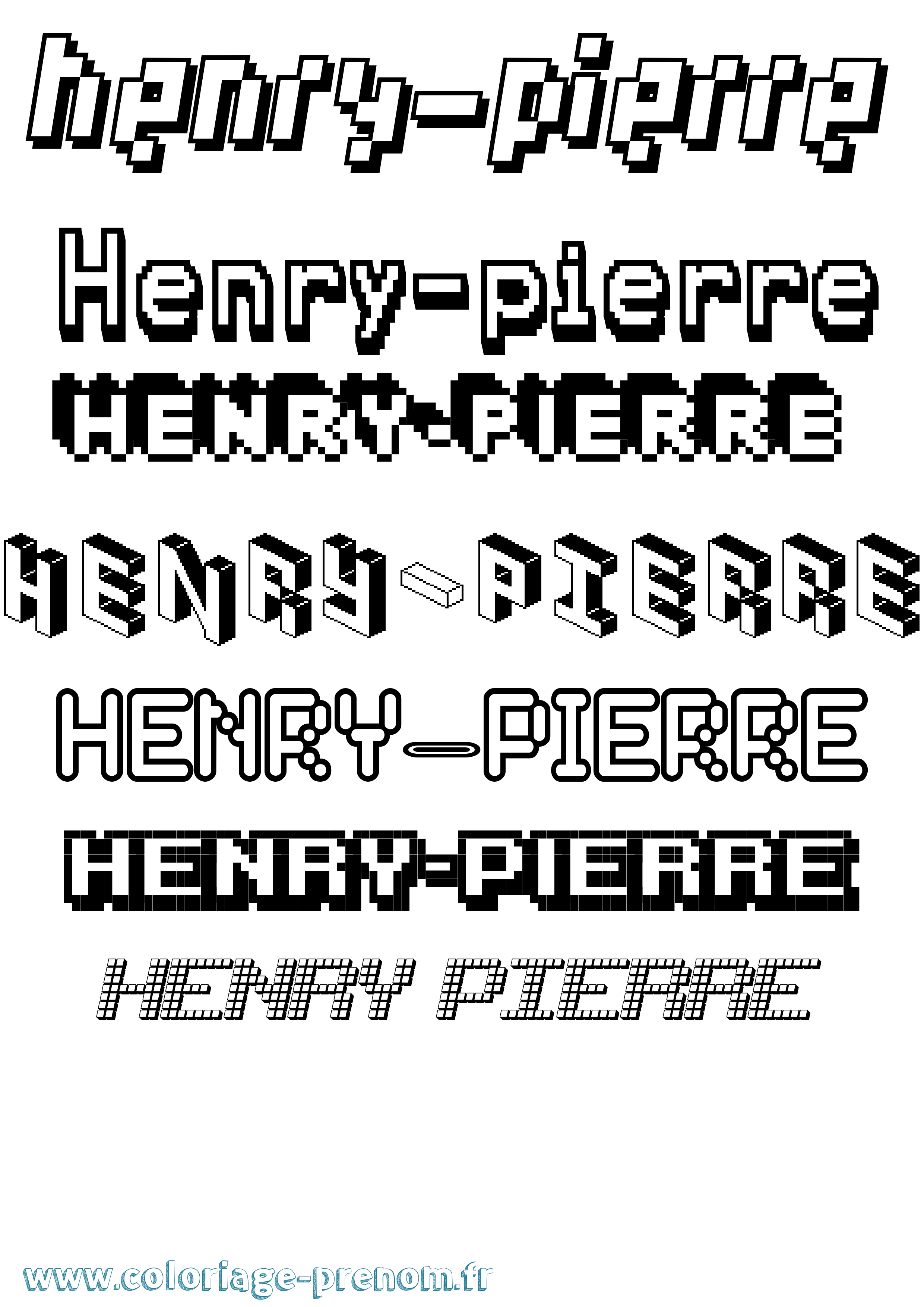 Coloriage prénom Henry-Pierre Pixel