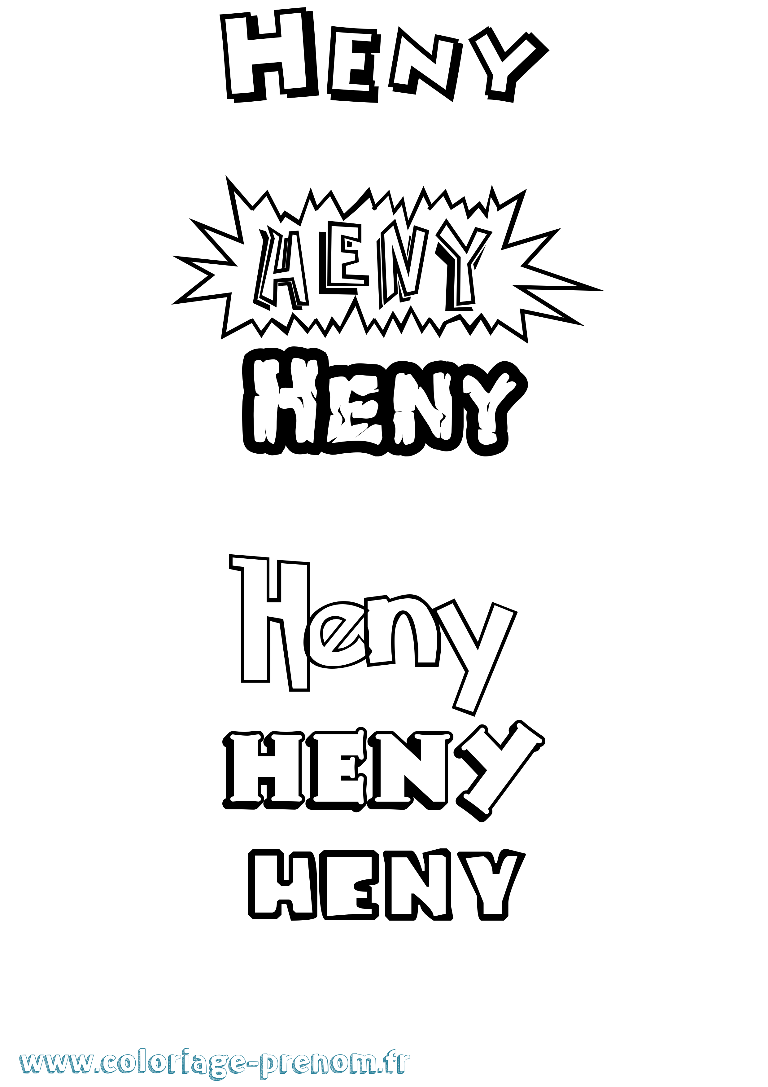 Coloriage Heny Dessin Animé Coloriage prénom Heny Dessin Animé