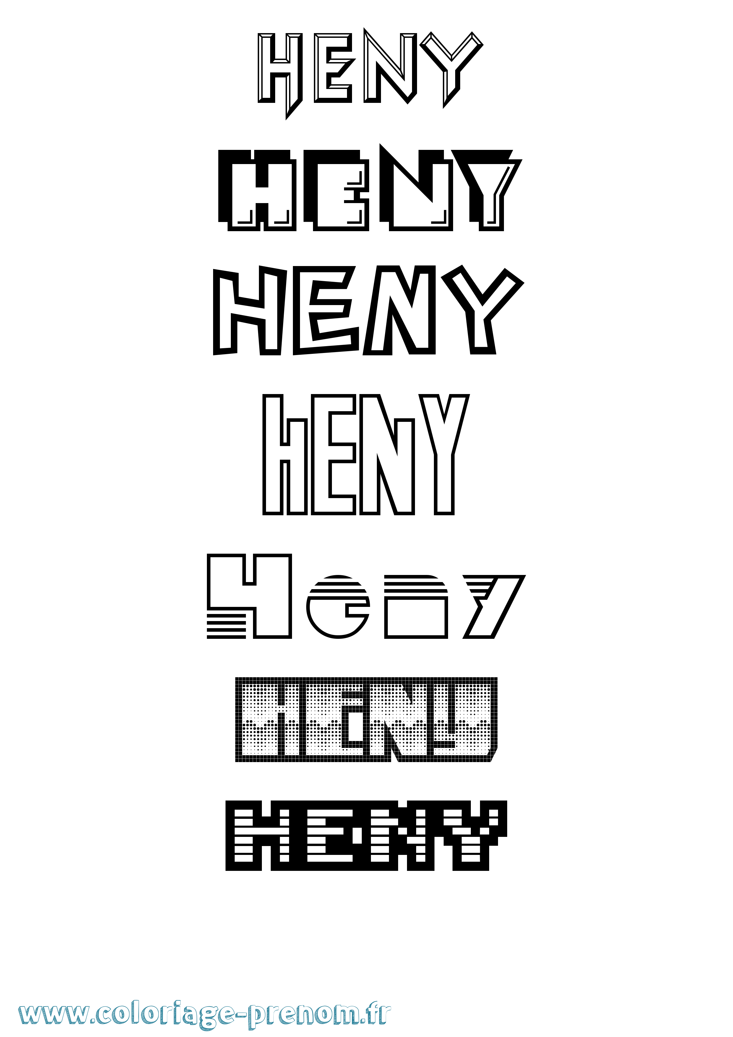 Coloriage Heny Jeux Vidéos Coloriage prénom Heny Jeux Vidéos