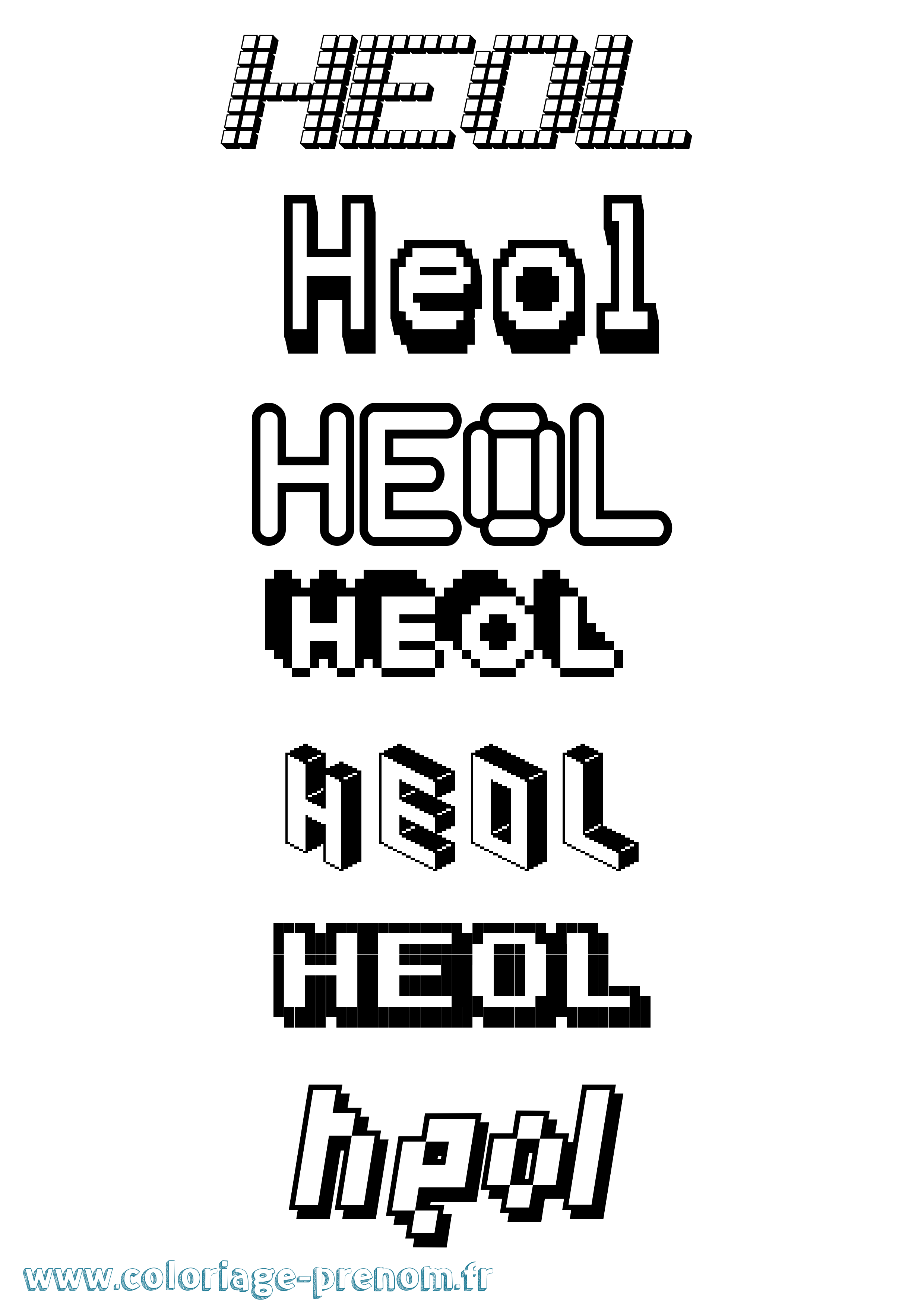 Coloriage prénom Heol Pixel
