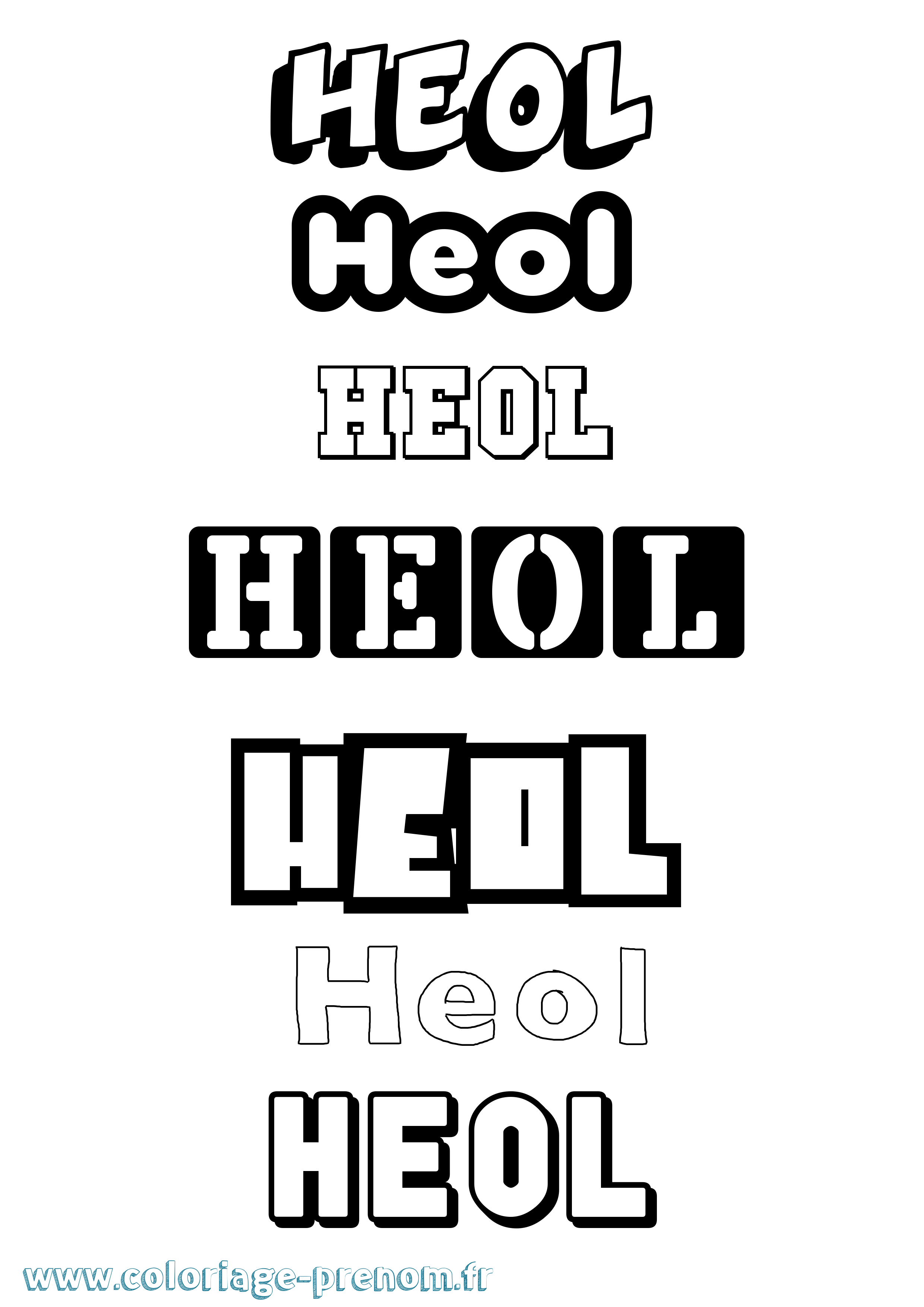Coloriage prénom Heol Simple