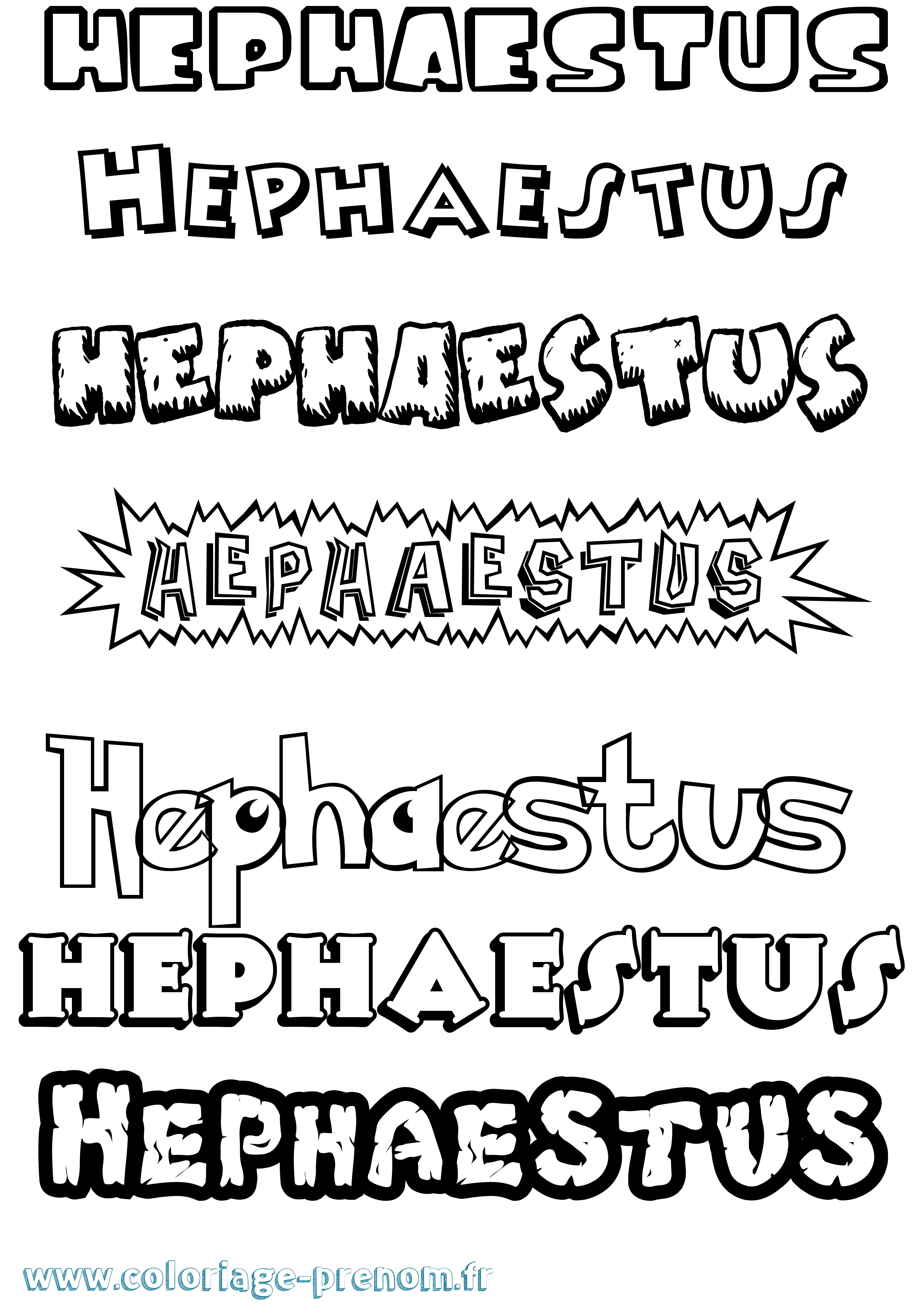 Coloriage prénom Hephaestus Dessin Animé
