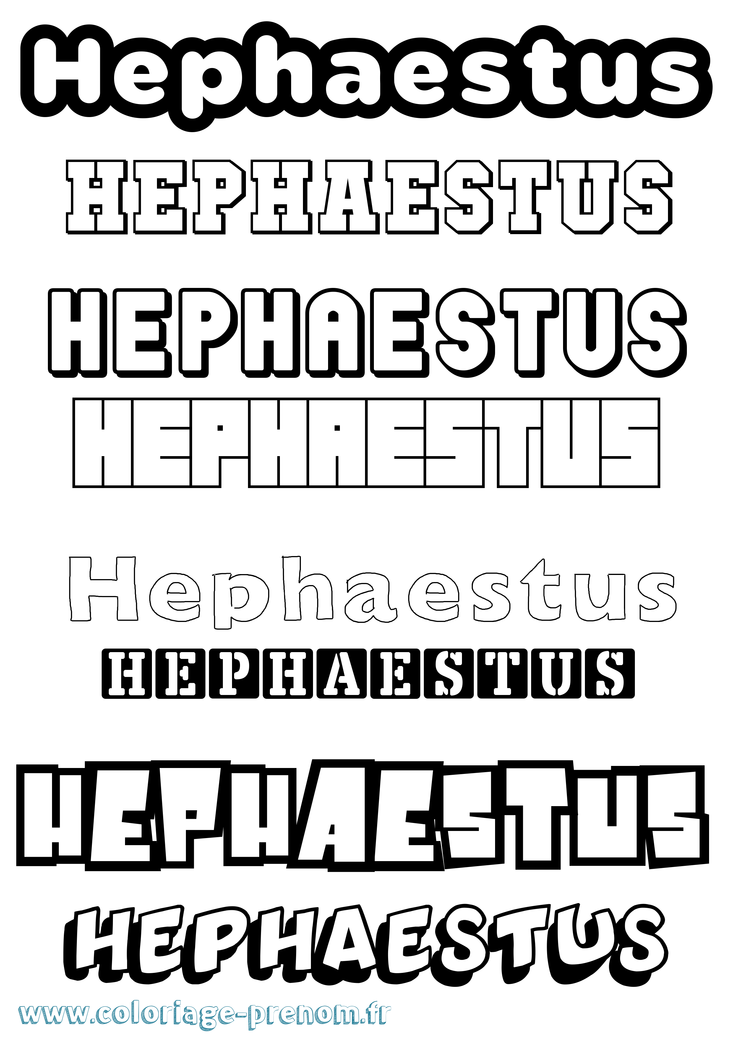 Coloriage prénom Hephaestus Simple