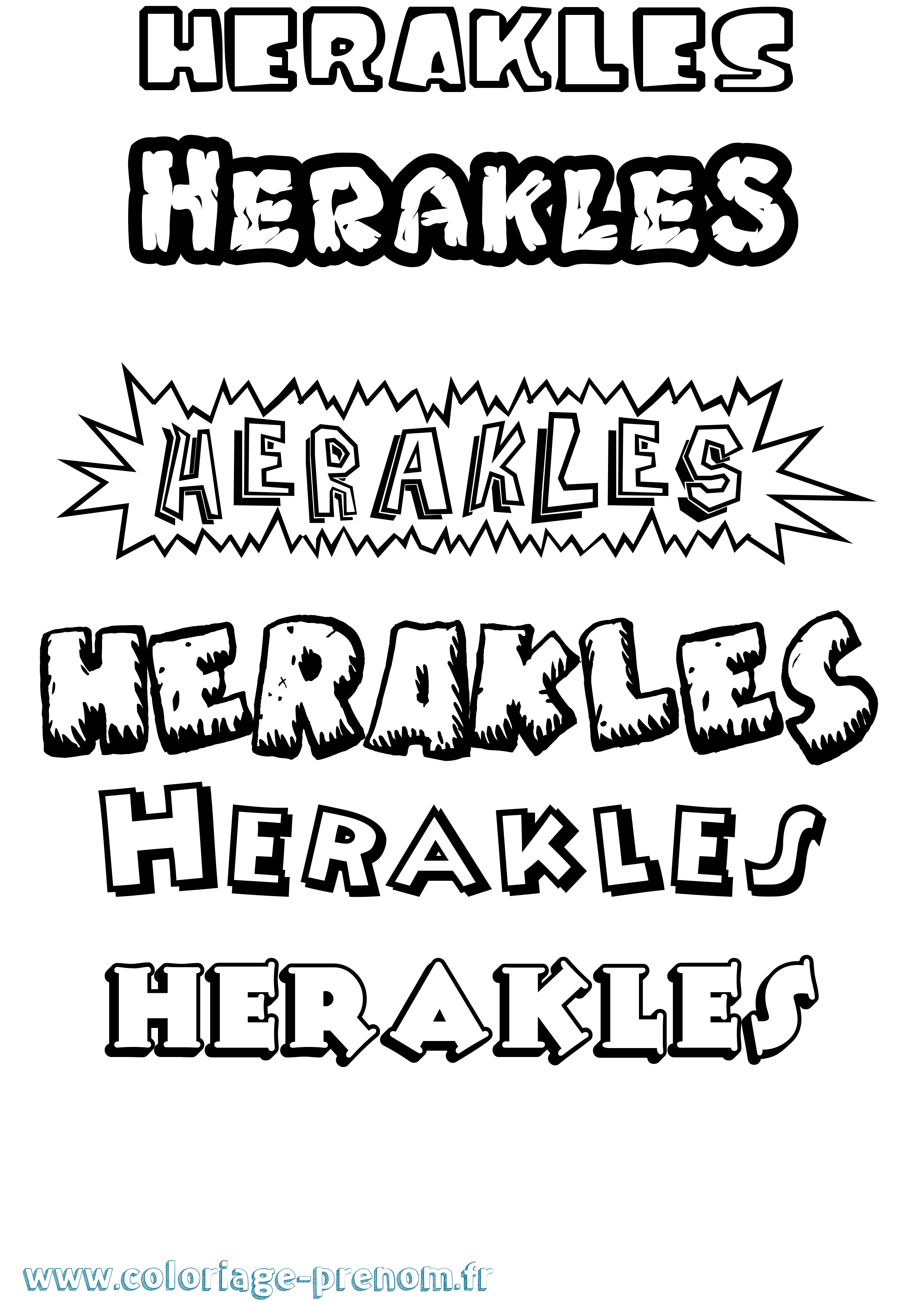 Coloriage prénom Herakles Dessin Animé
