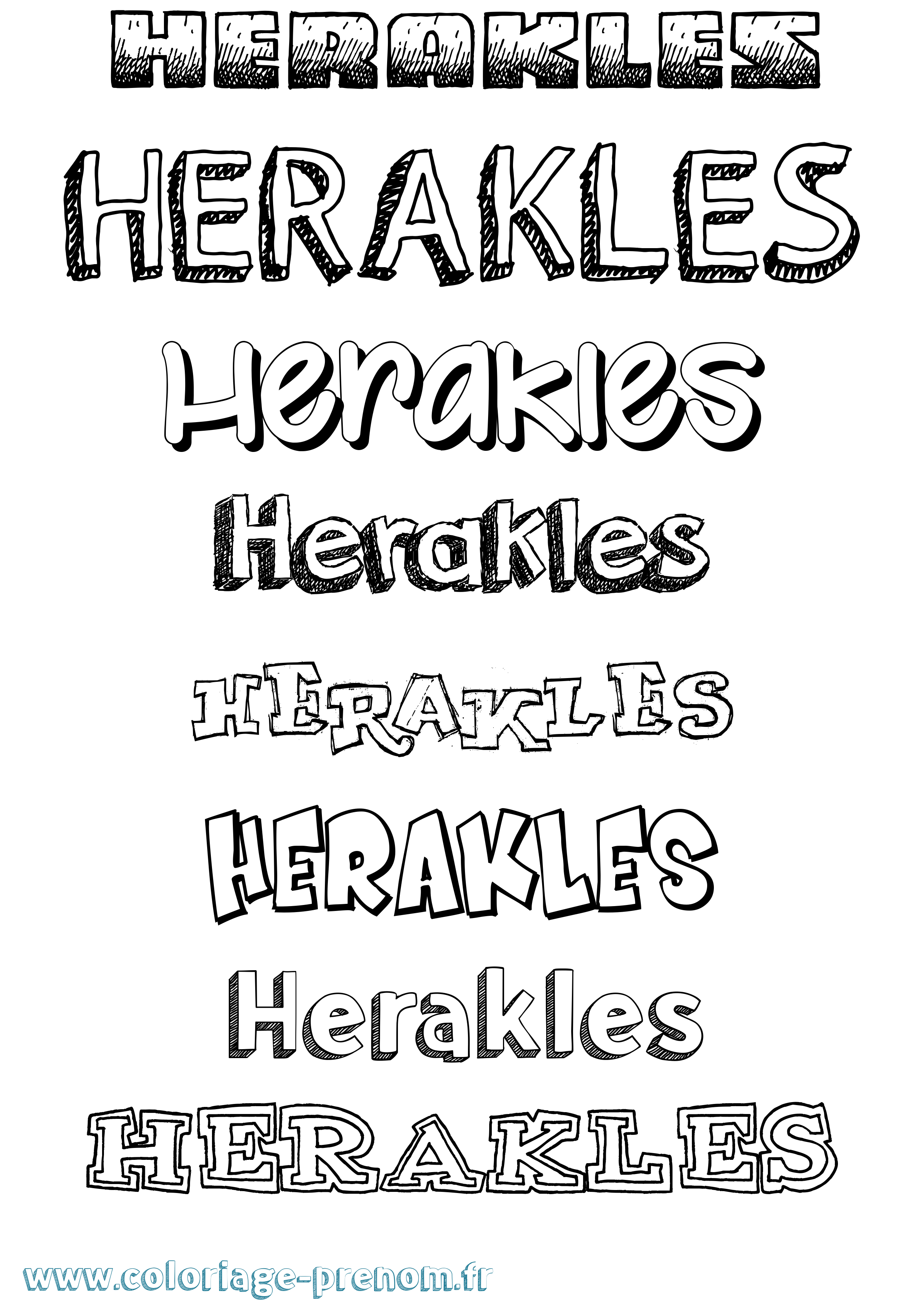 Coloriage prénom Herakles Dessiné