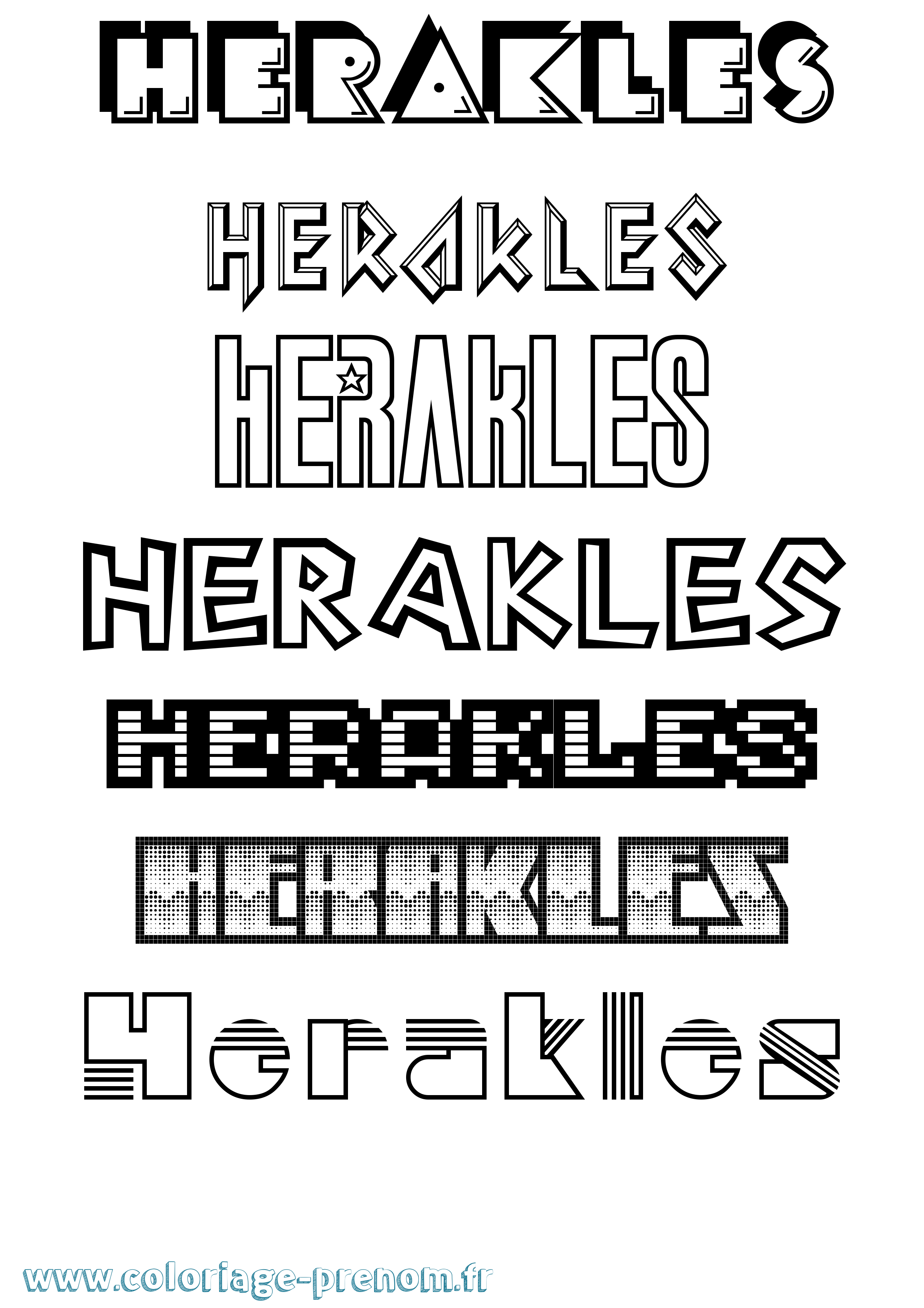 Coloriage prénom Herakles Jeux Vidéos