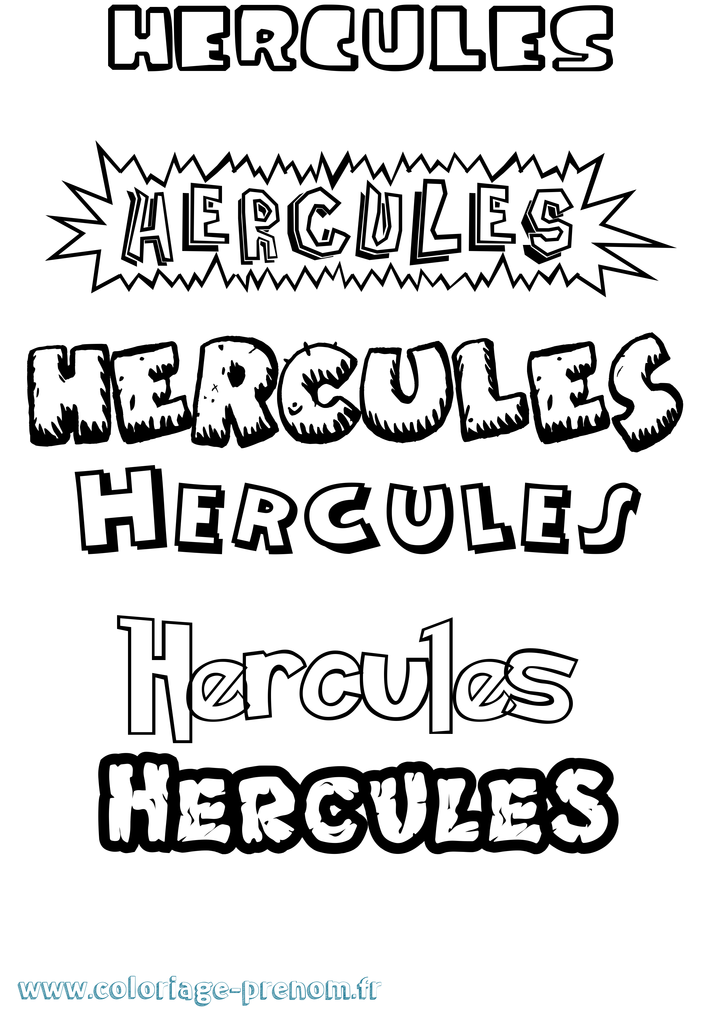 Coloriage Hercules Dessin Animé Coloriage prénom Hercules Dessin Animé