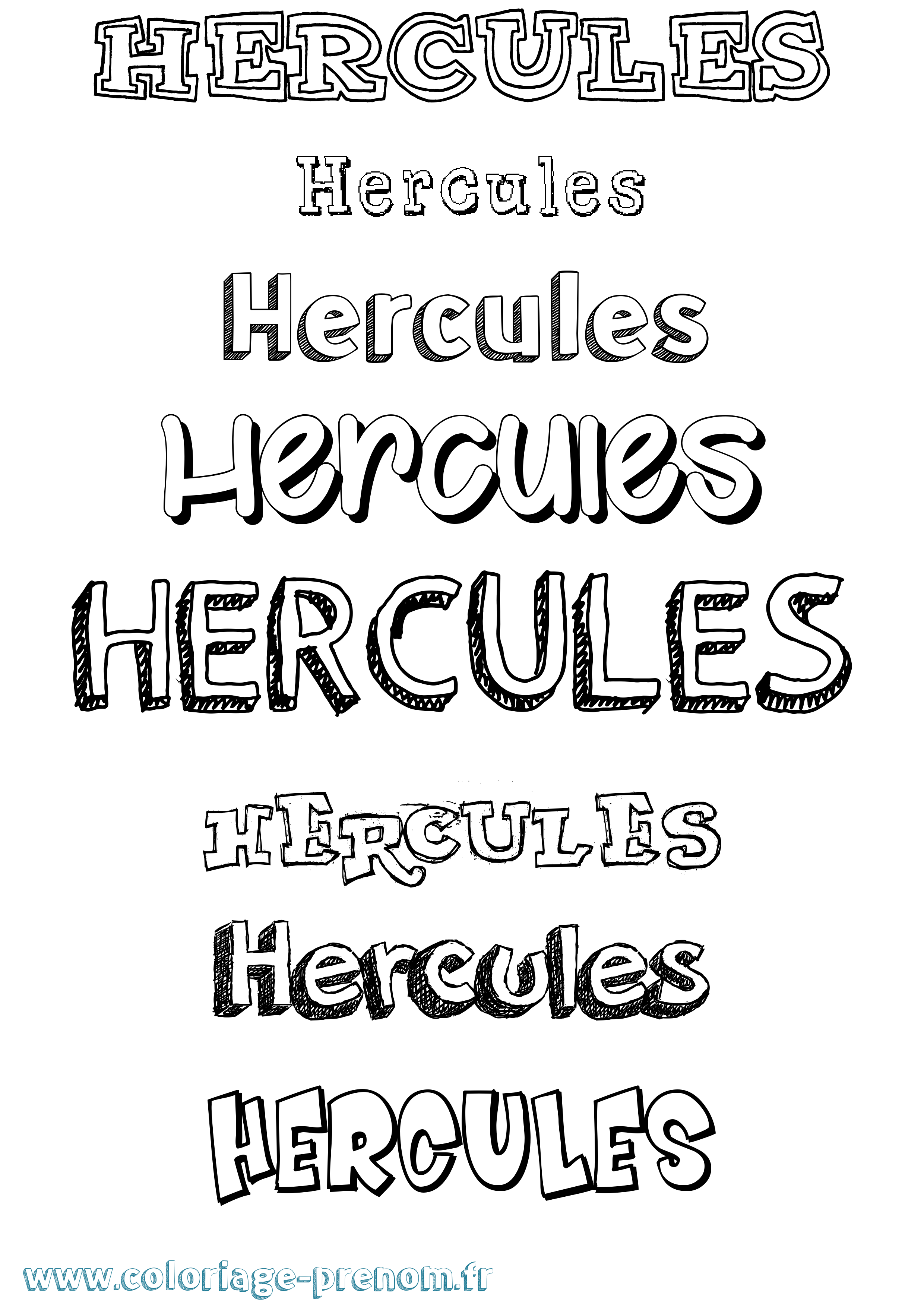 Coloriage Hercules Dessiné Coloriage prénom Hercules Dessiné