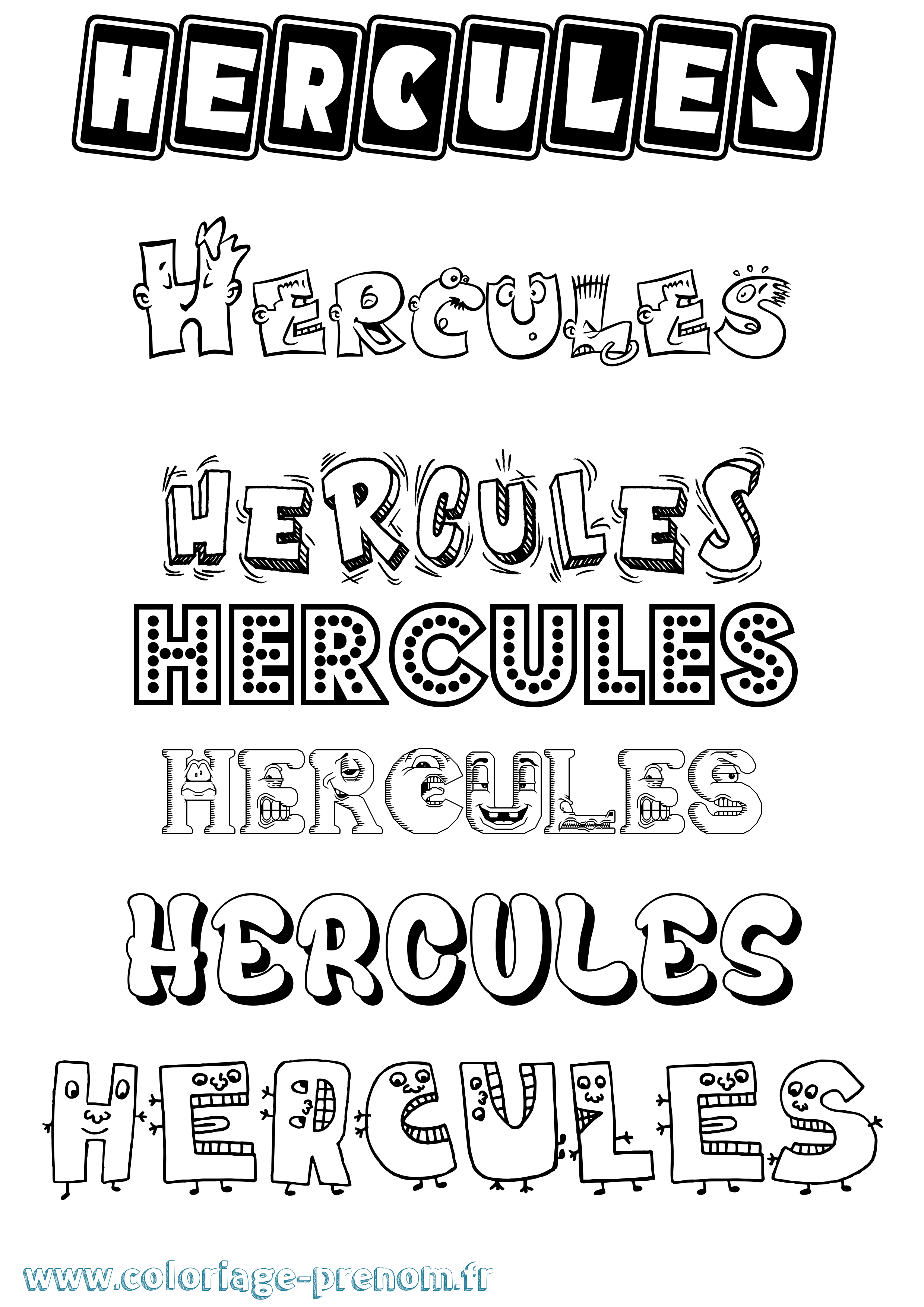 Coloriage Hercules Fun Coloriage prénom Hercules Fun