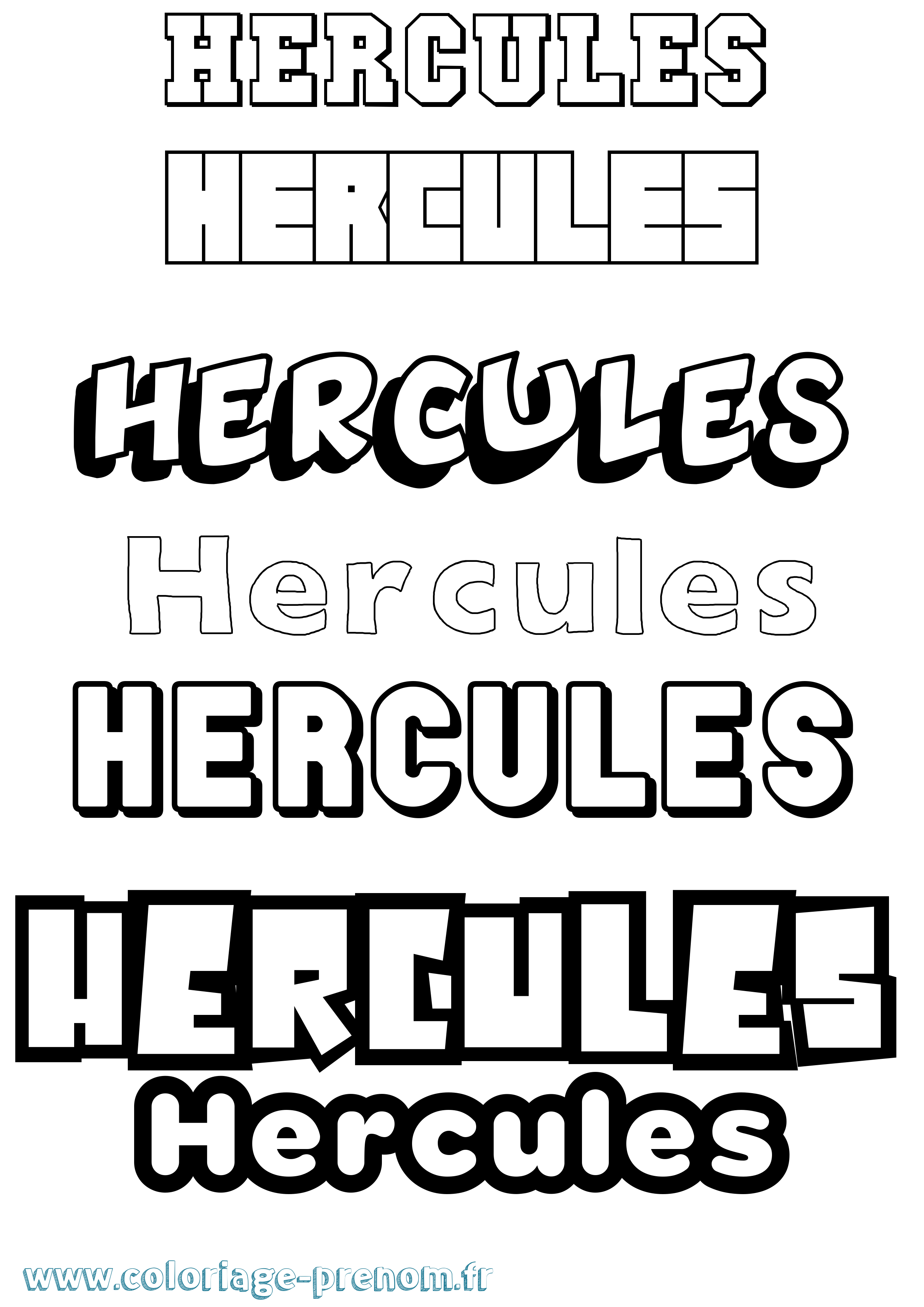Coloriage Hercules Simple Coloriage prénom Hercules Simple