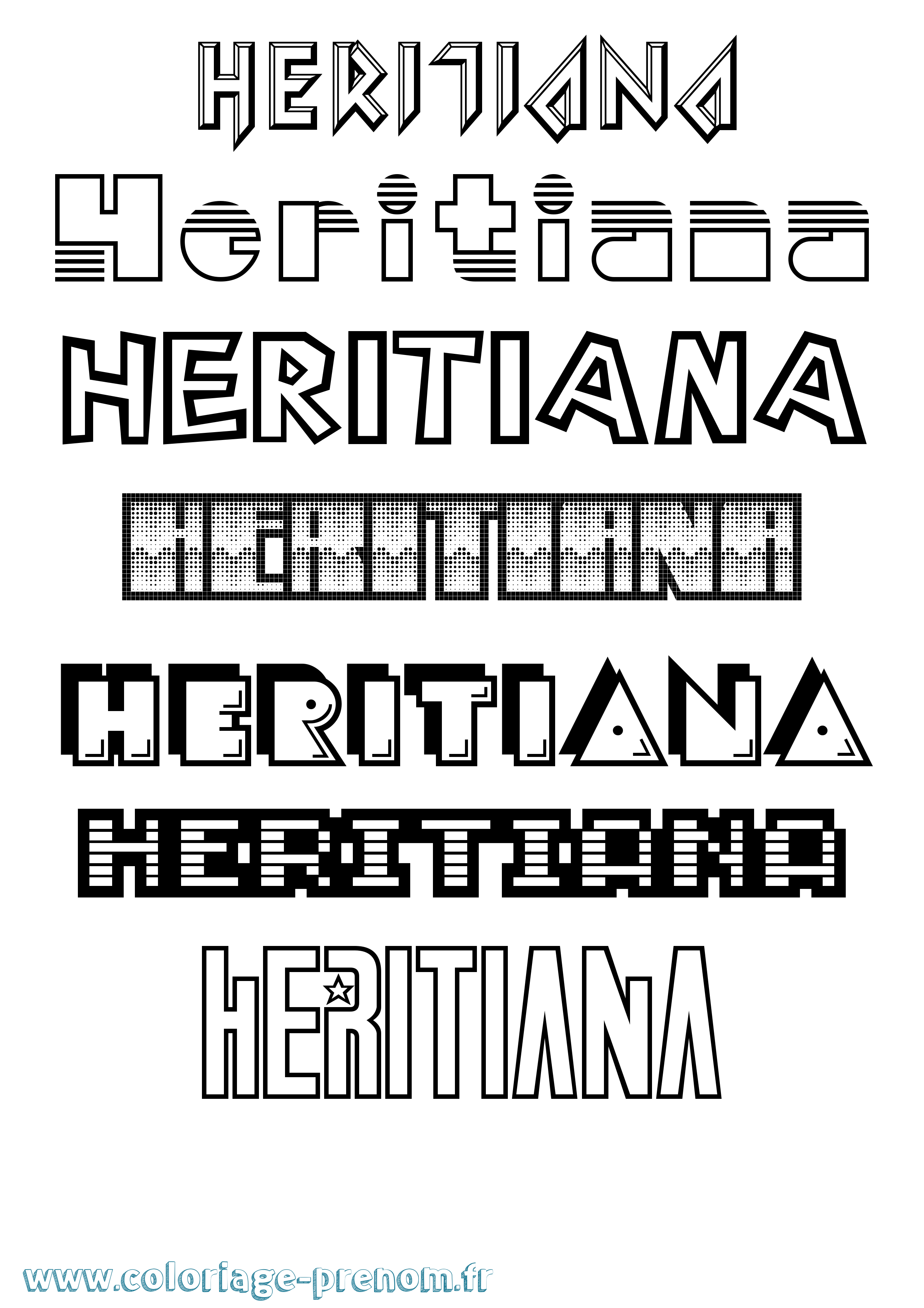 Coloriage prénom Heritiana Jeux Vidéos