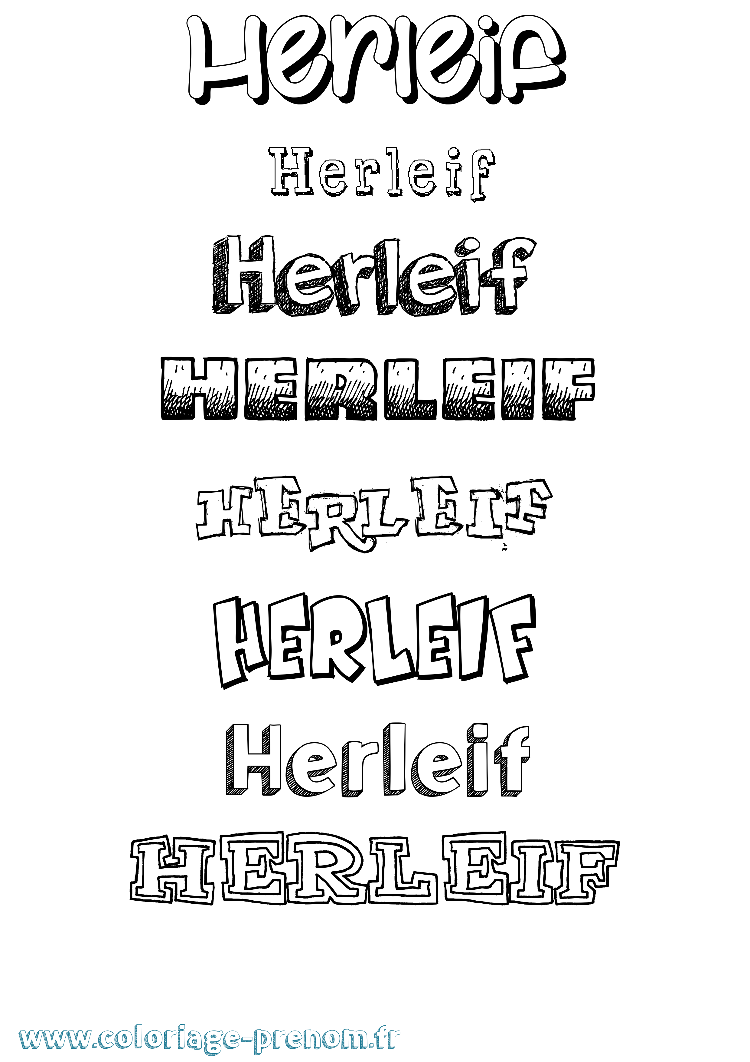 Coloriage Herleif Dessiné Coloriage prénom Herleif Dessiné