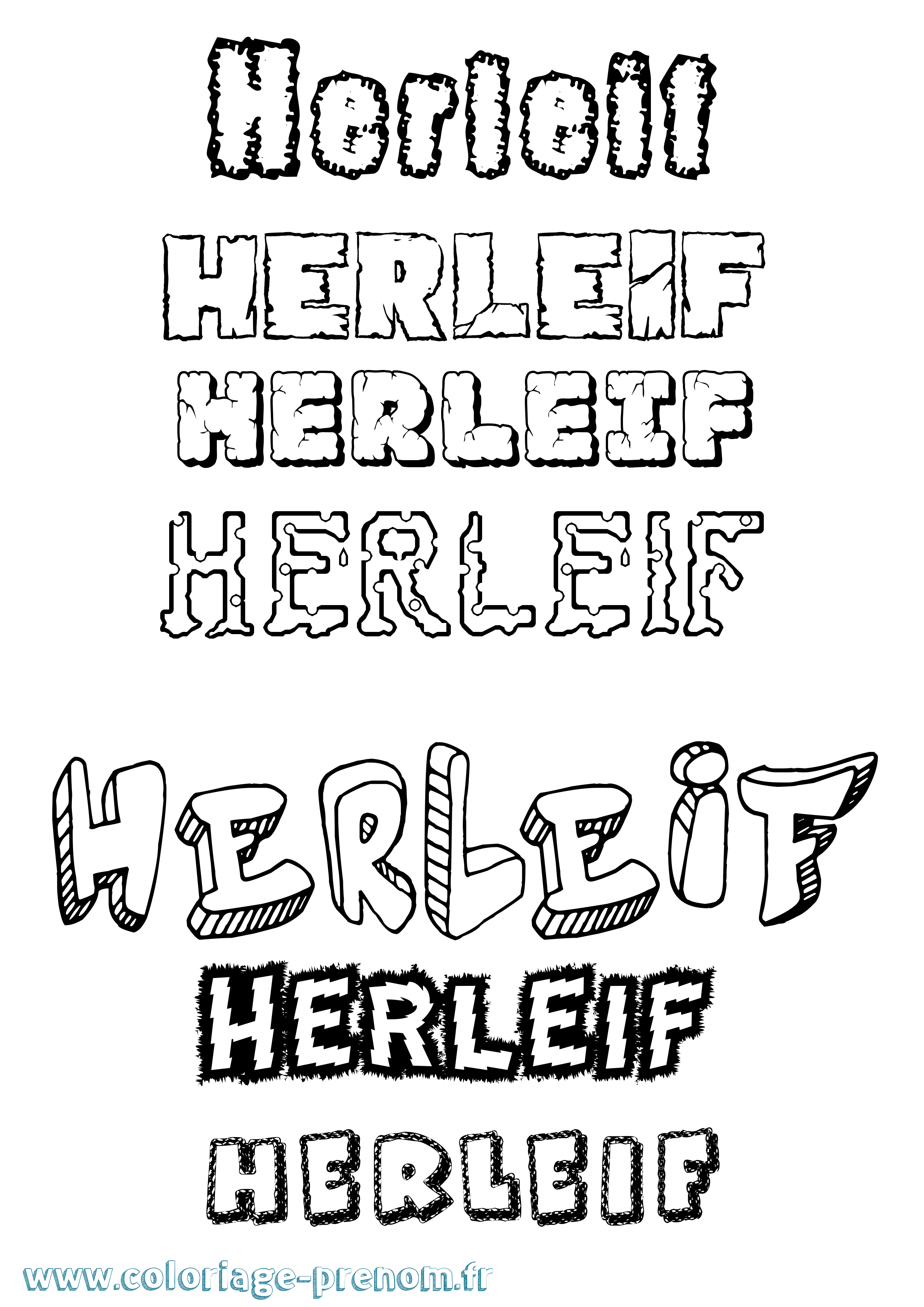Coloriage prénom Herleif Destructuré