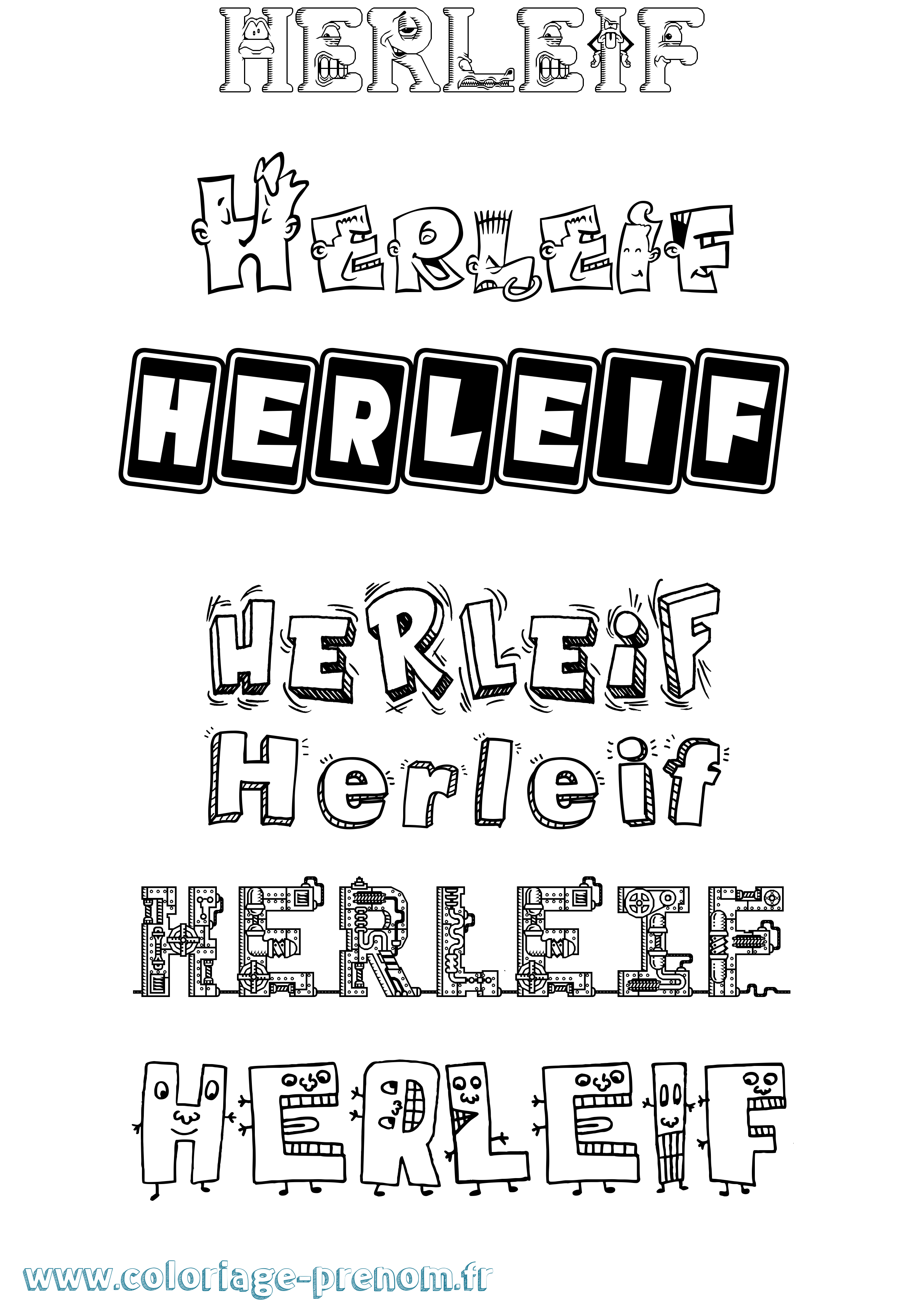Coloriage Herleif Fun Coloriage prénom Herleif Fun