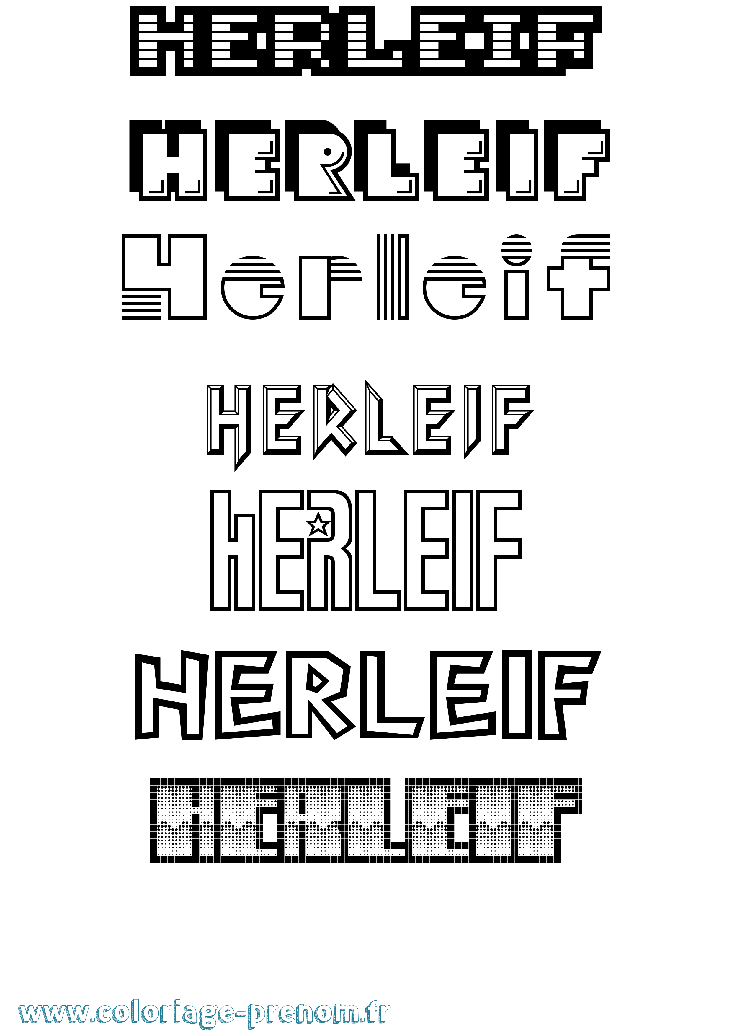 Coloriage prénom Herleif Jeux Vidéos