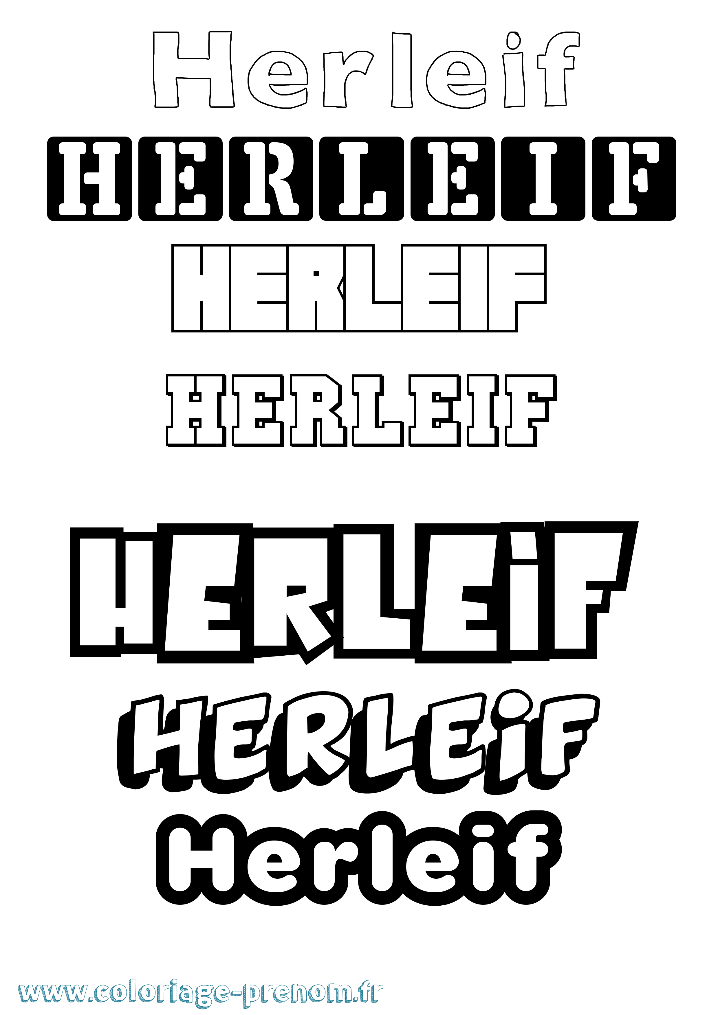 Coloriage Herleif Simple Coloriage prénom Herleif Simple