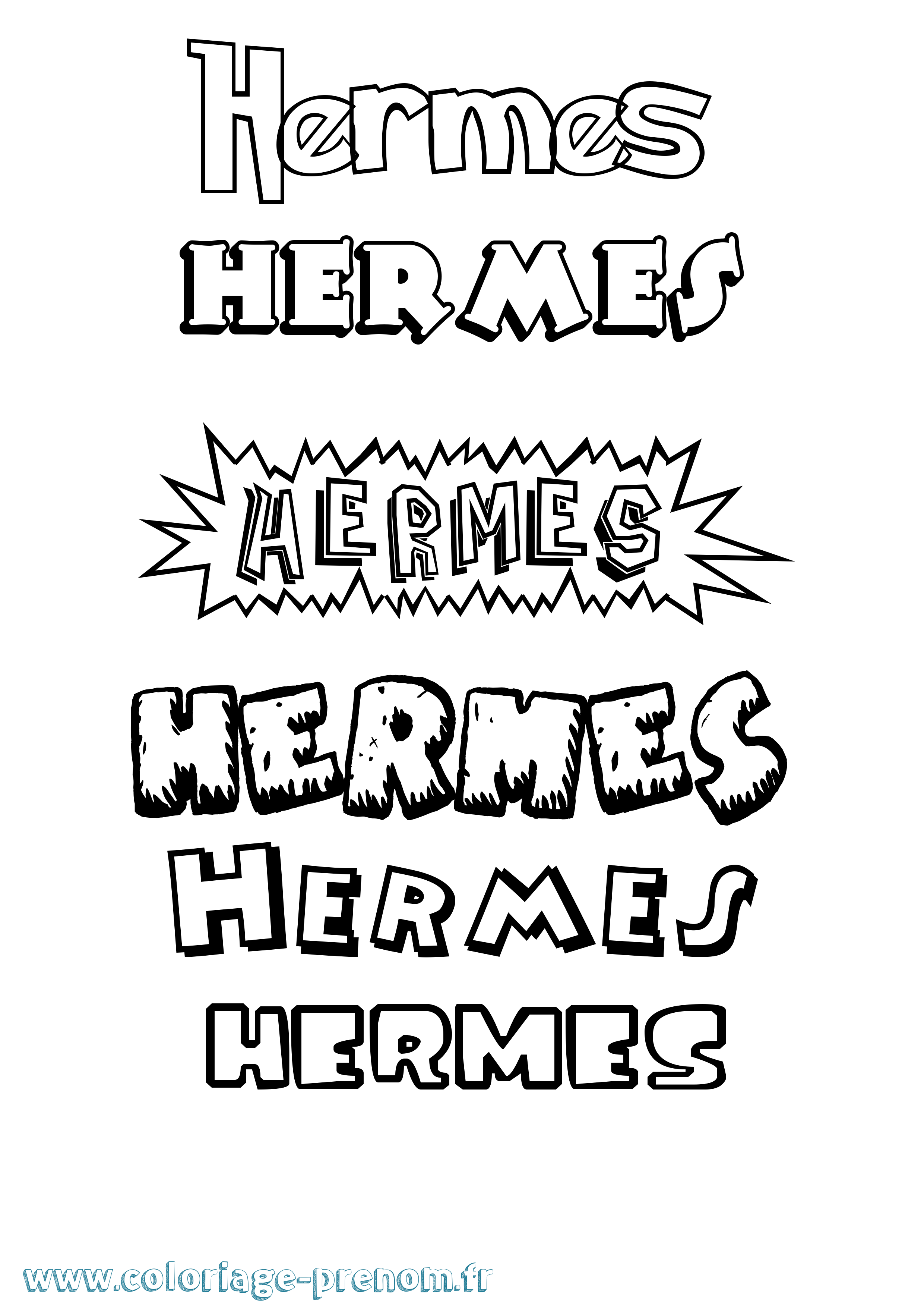 Coloriage prénom Hermes Dessin Animé