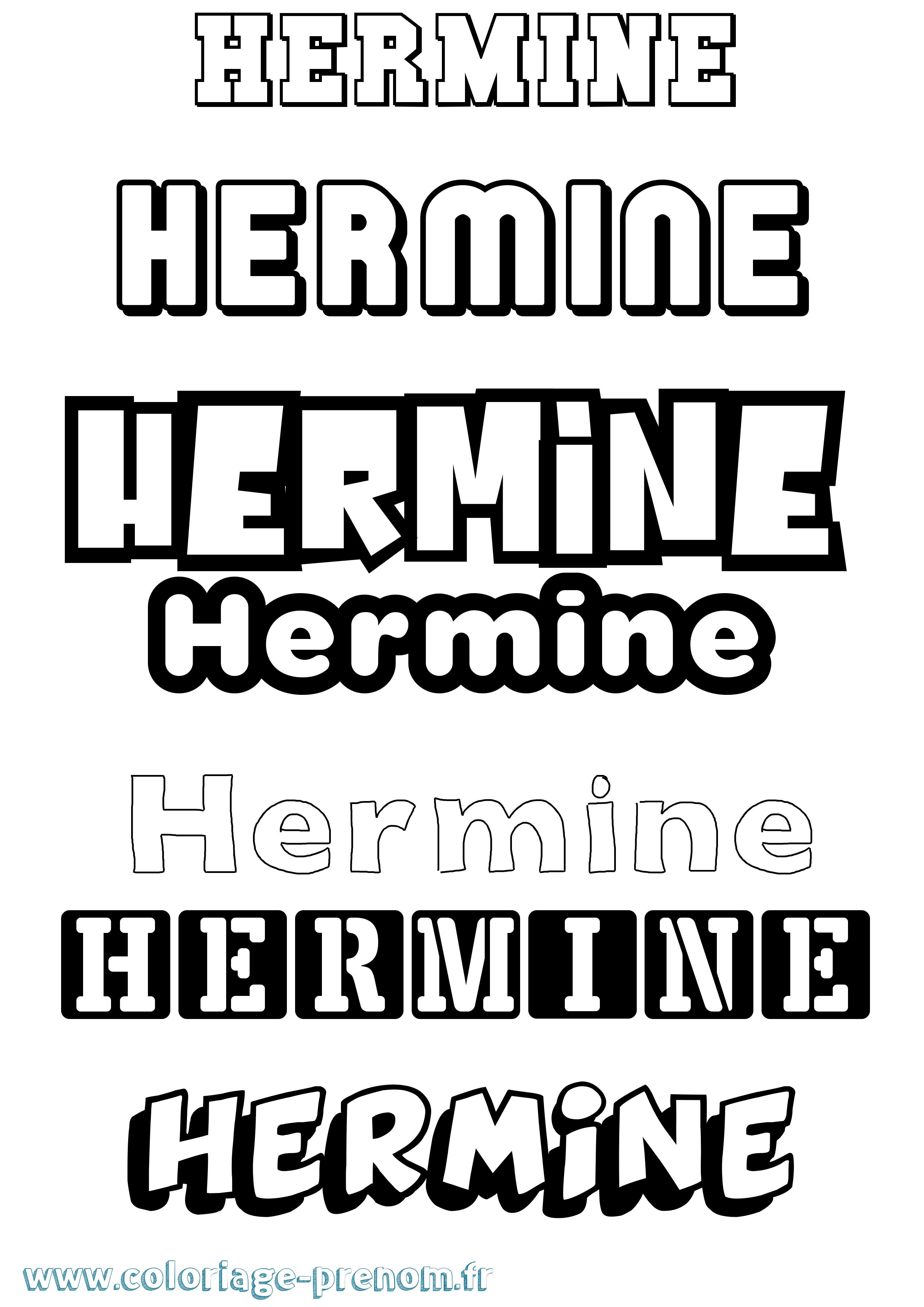 Coloriage prénom Hermine Simple