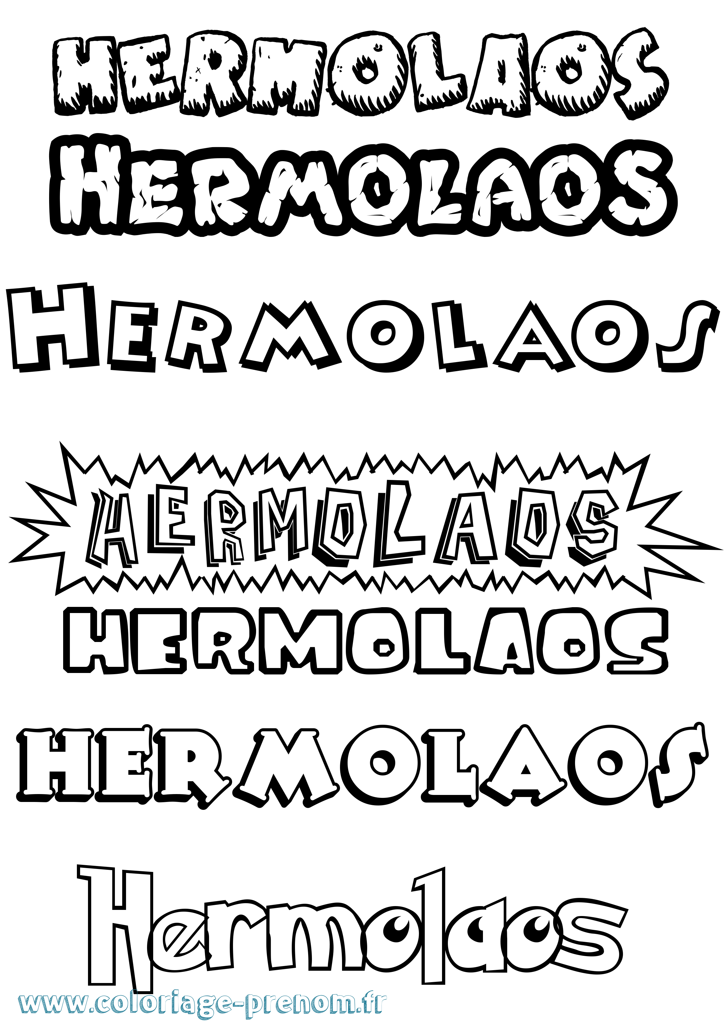 Coloriage prénom Hermolaos Dessin Animé