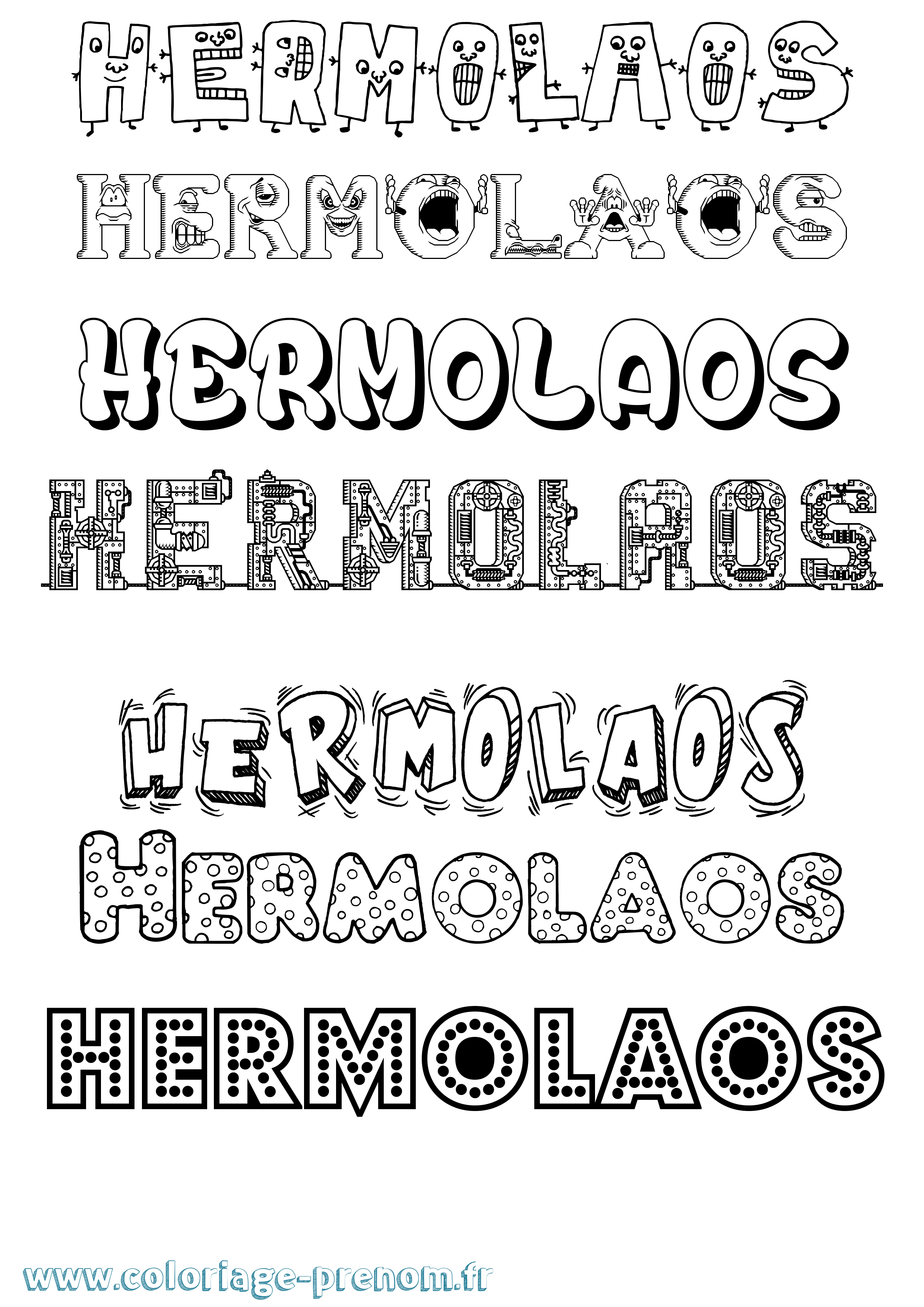 Coloriage prénom Hermolaos Fun