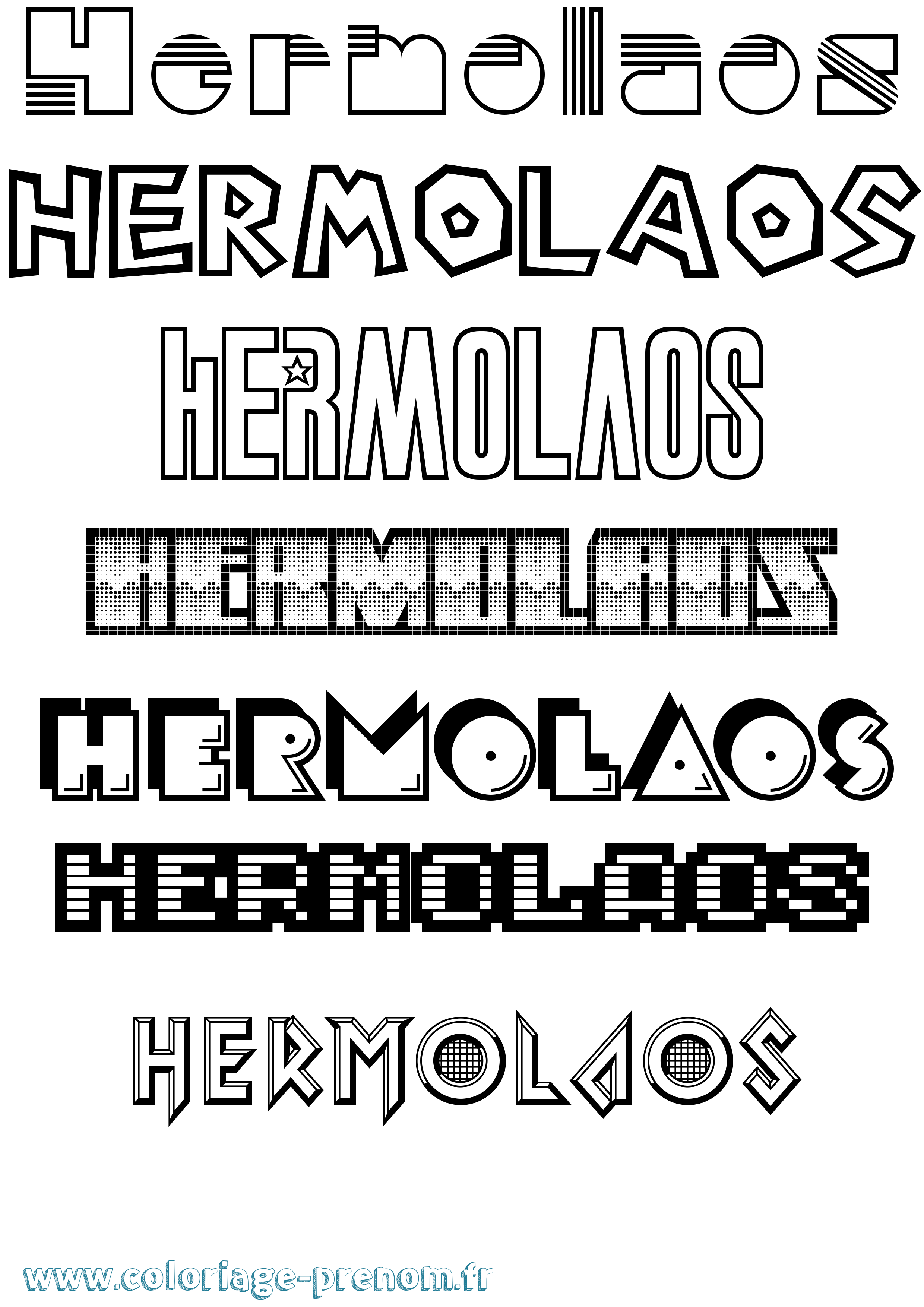 Coloriage prénom Hermolaos Jeux Vidéos