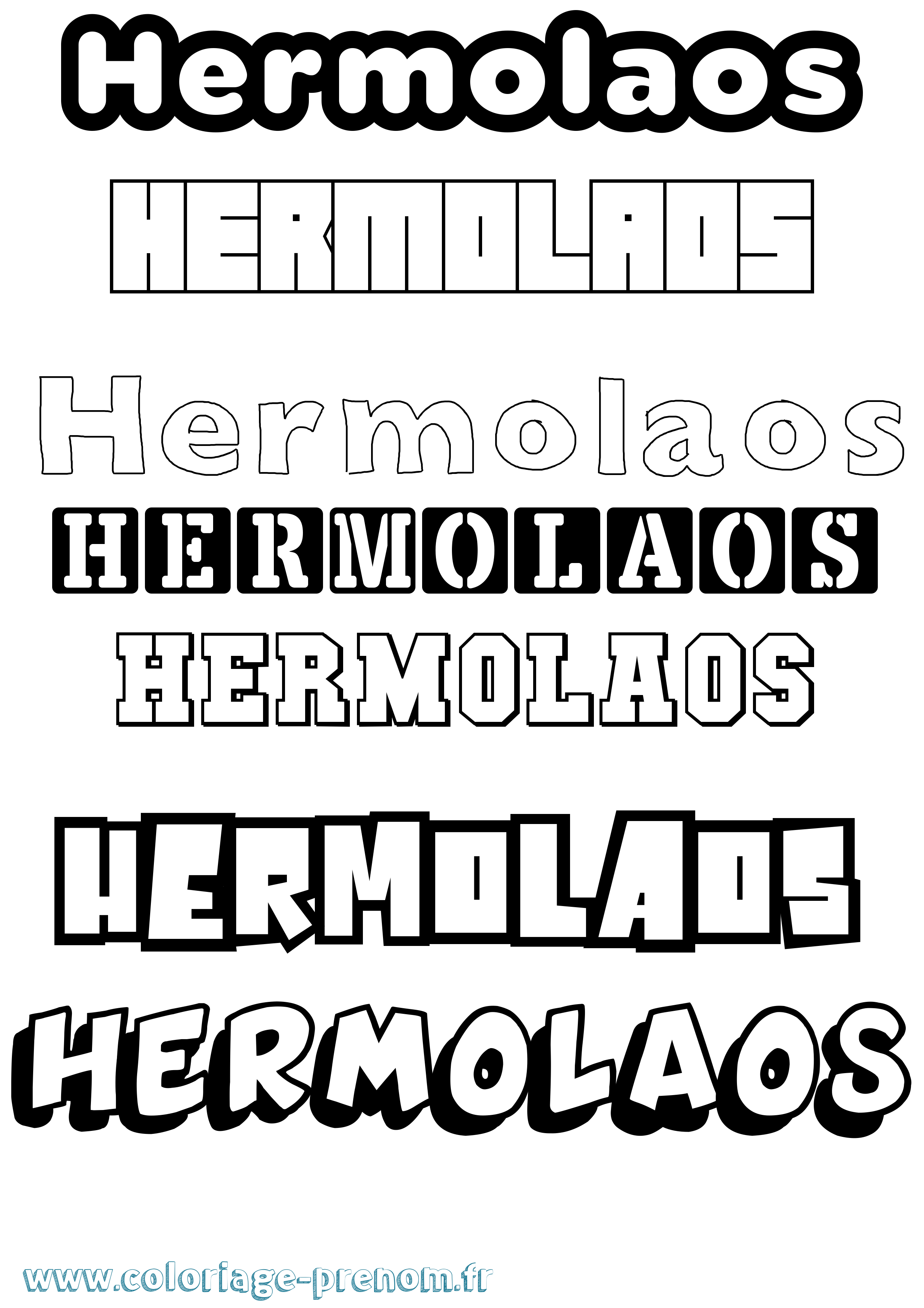Coloriage prénom Hermolaos Simple