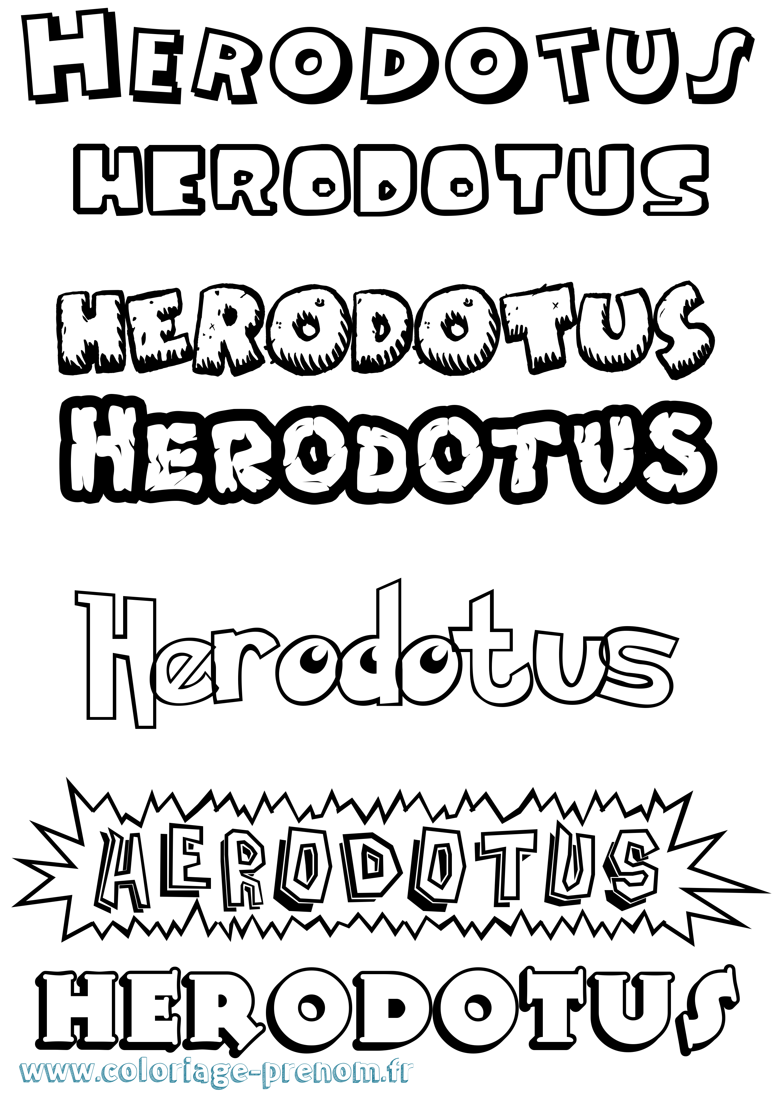 Coloriage Herodotus Dessin Animé Coloriage prénom Herodotus Dessin Animé