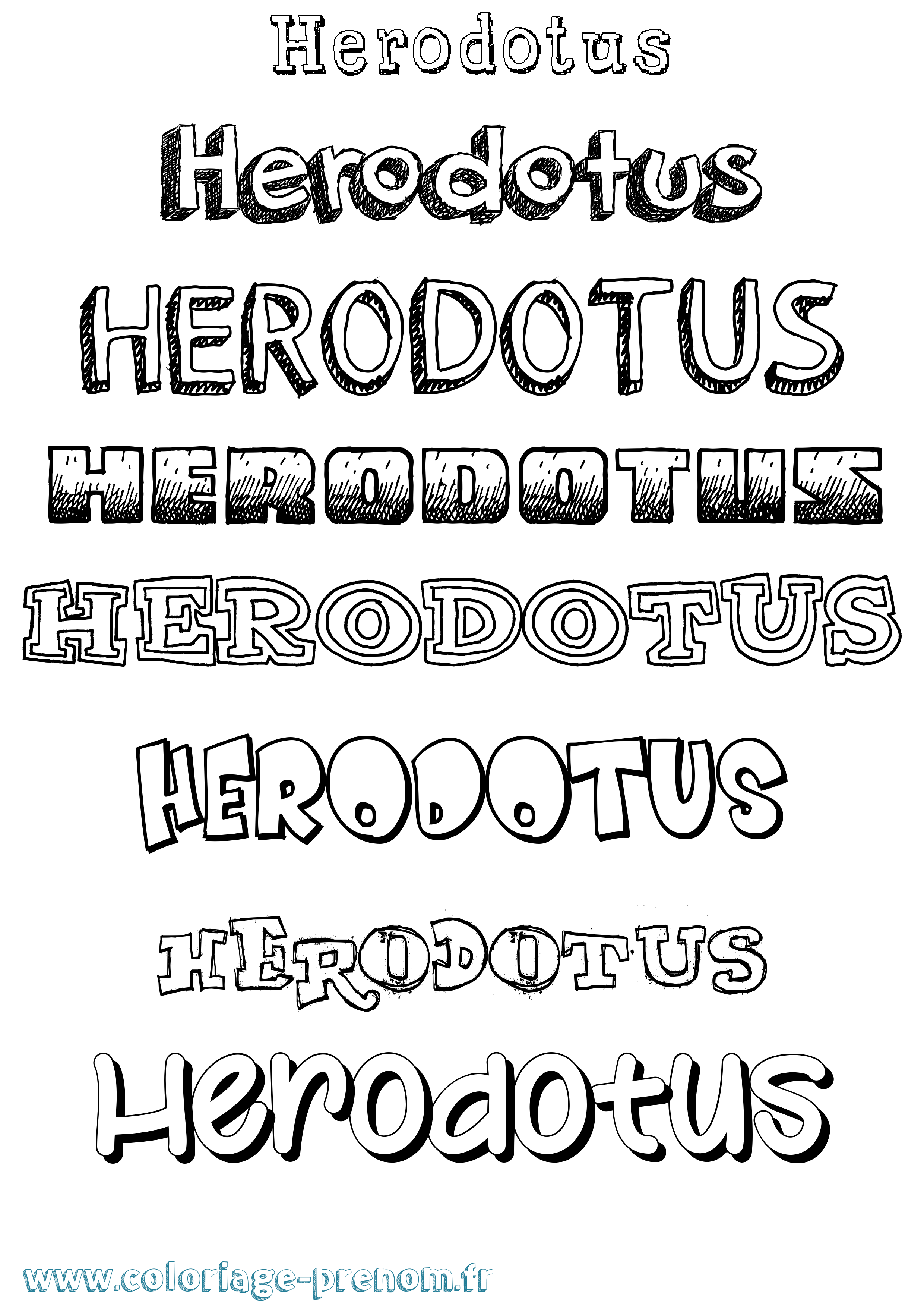 Coloriage Herodotus Dessiné Coloriage prénom Herodotus Dessiné