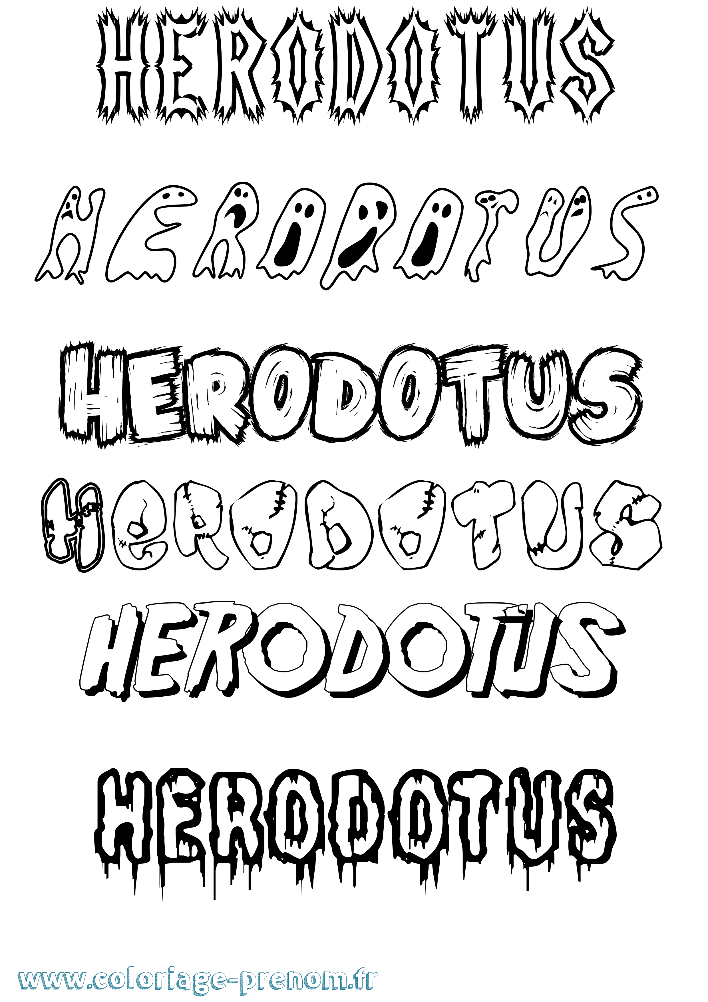 Coloriage Herodotus Frisson Coloriage prénom Herodotus Frisson