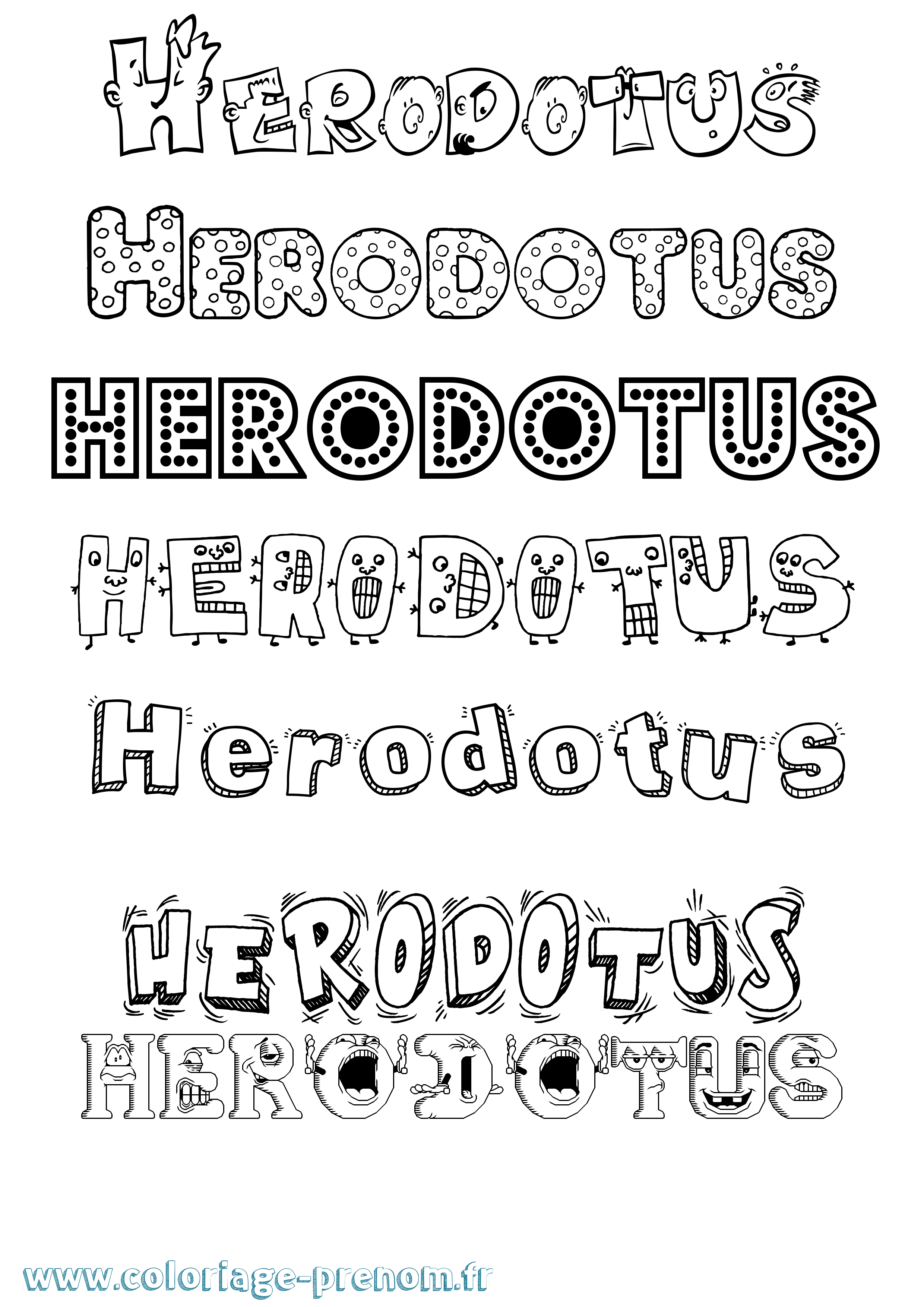 Coloriage Herodotus Fun Coloriage prénom Herodotus Fun