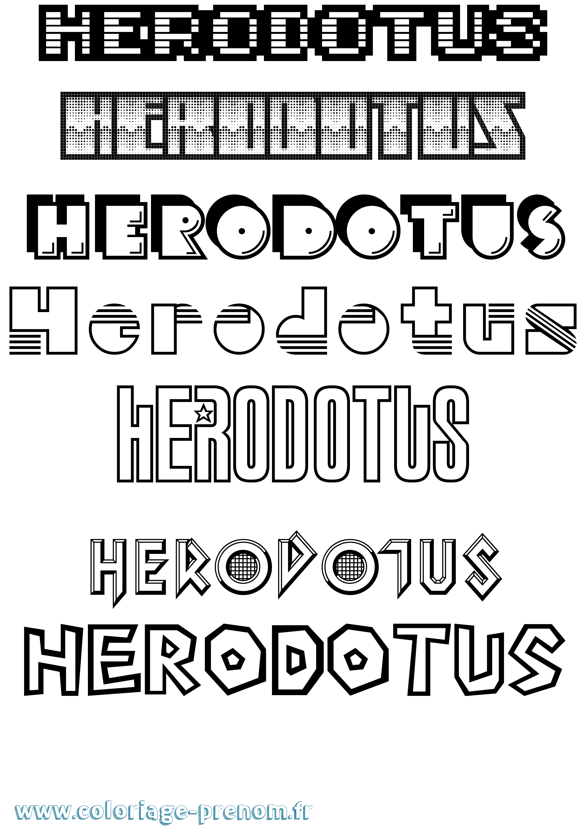 Coloriage Herodotus Jeux Vidéos Coloriage prénom Herodotus Jeux Vidéos