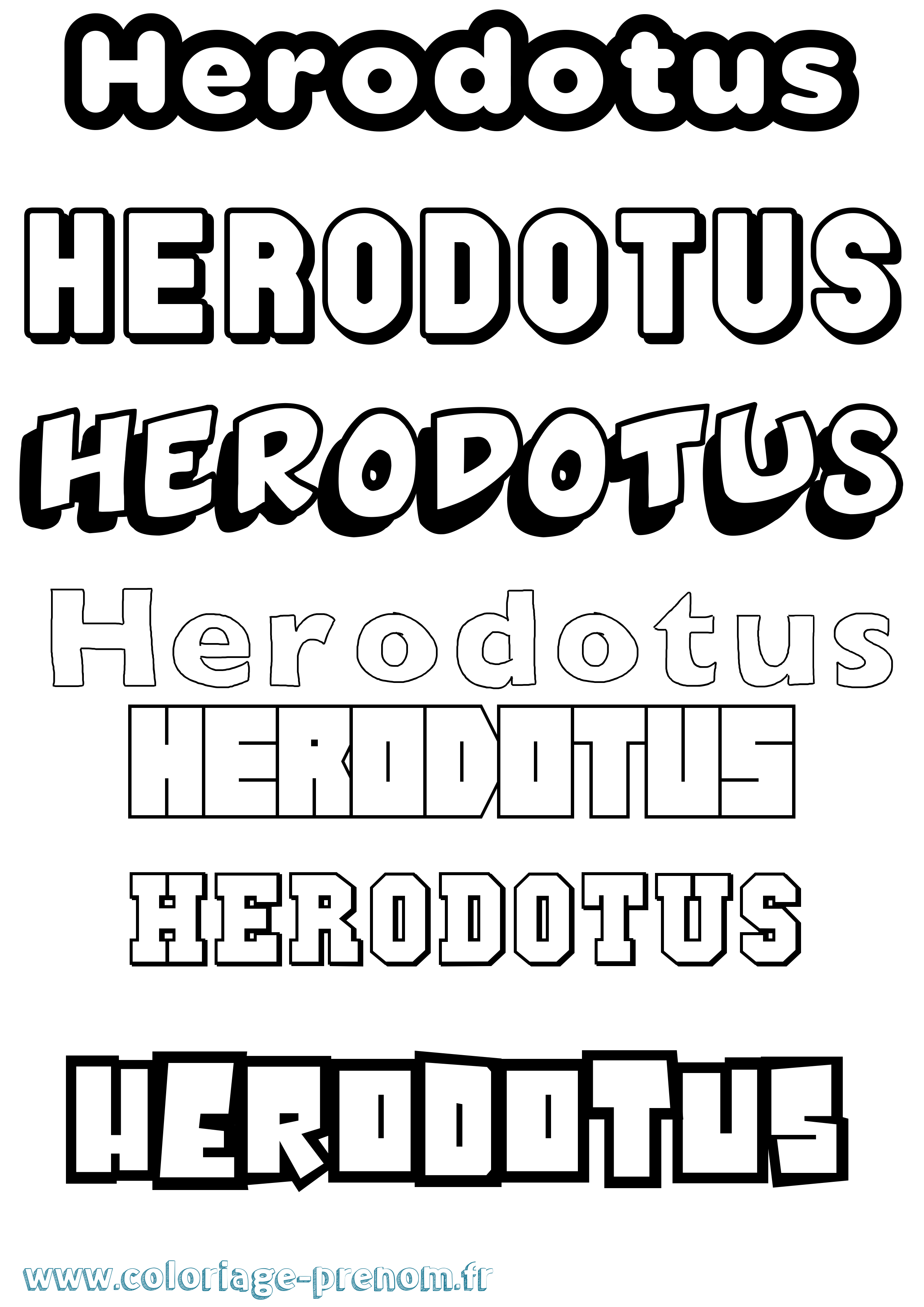 Coloriage Herodotus Simple Coloriage prénom Herodotus Simple