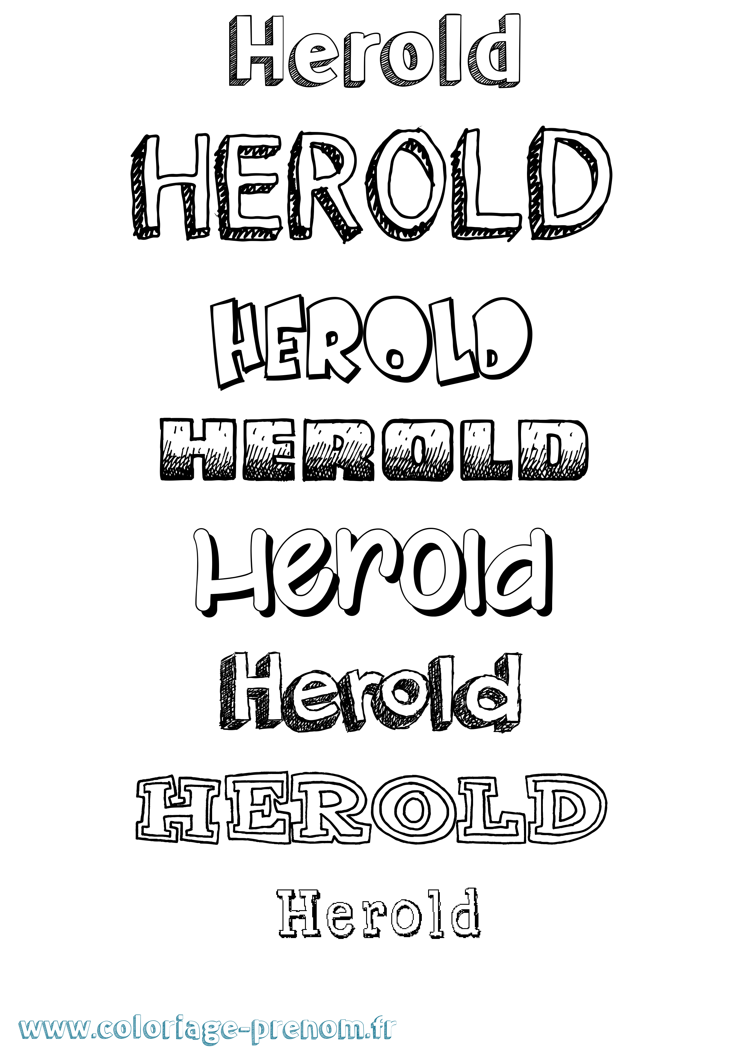 Coloriage prénom Herold Dessiné