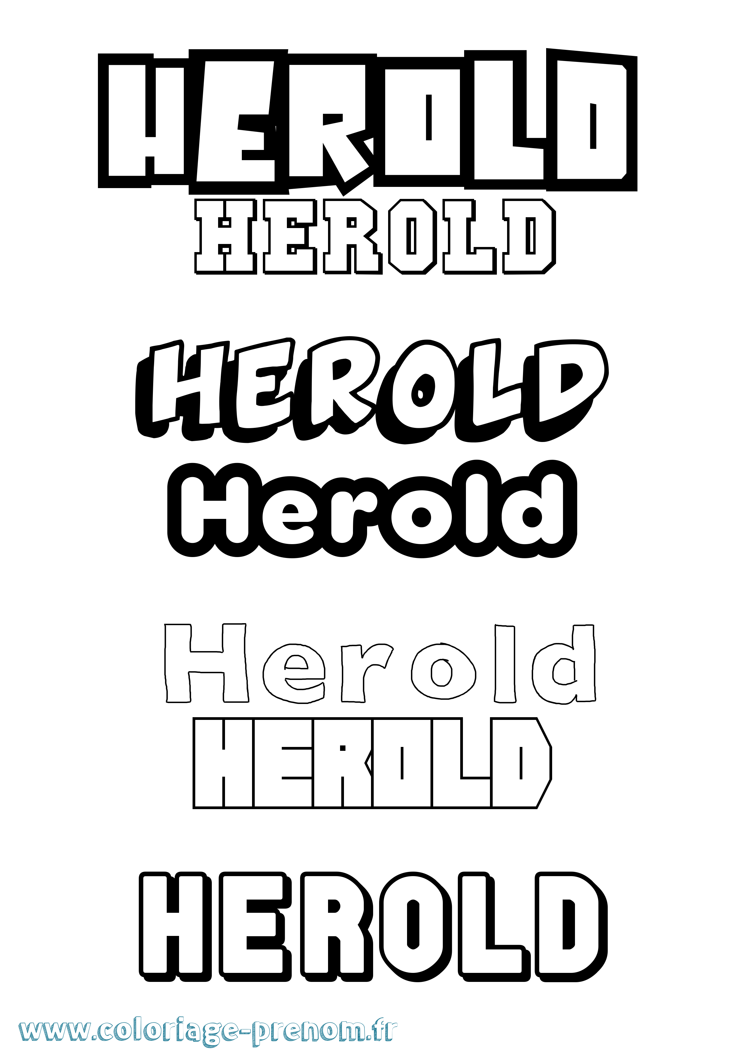 Coloriage prénom Herold Simple