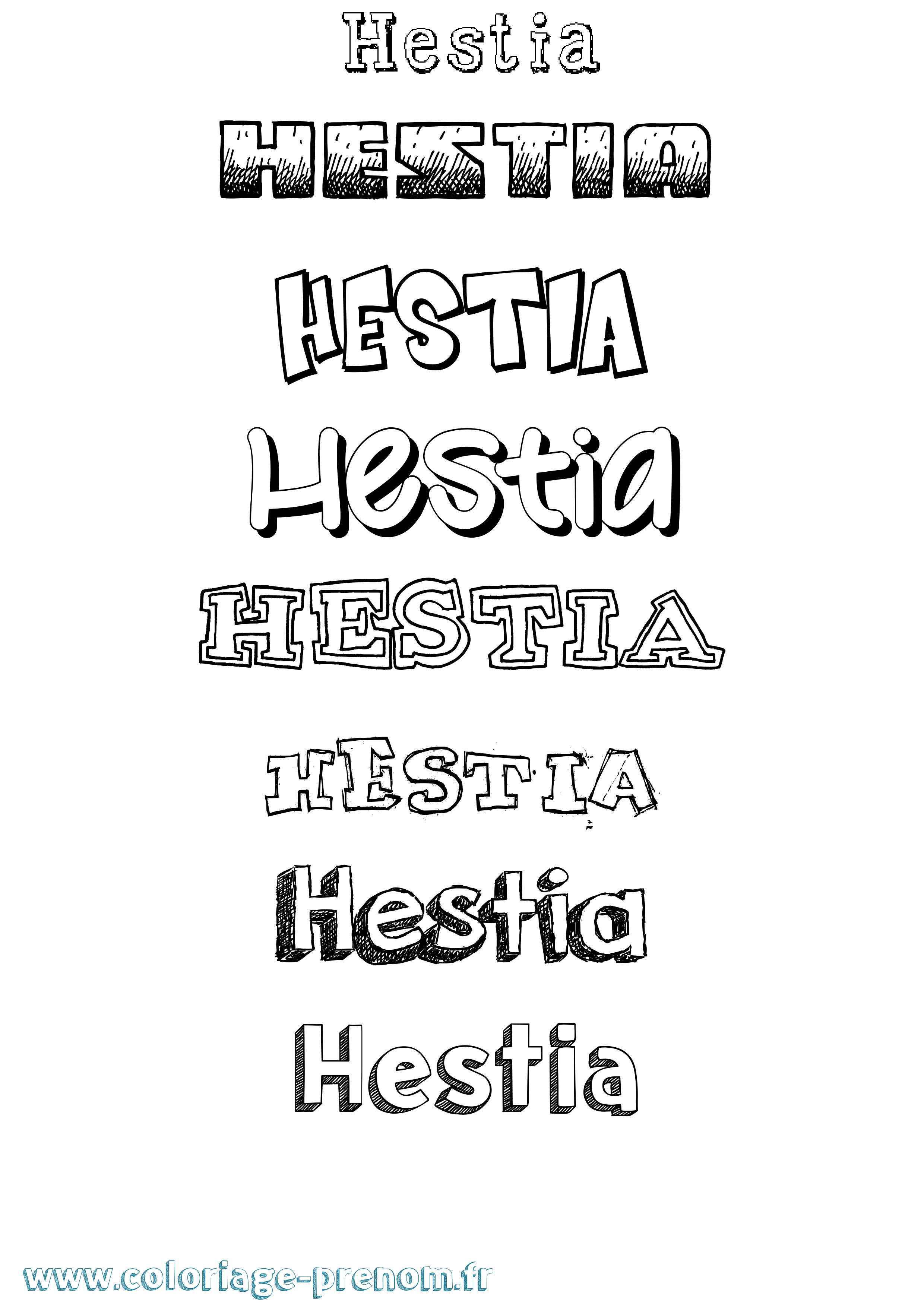 Coloriage Hestia Dessiné Coloriage prénom Hestia Dessiné