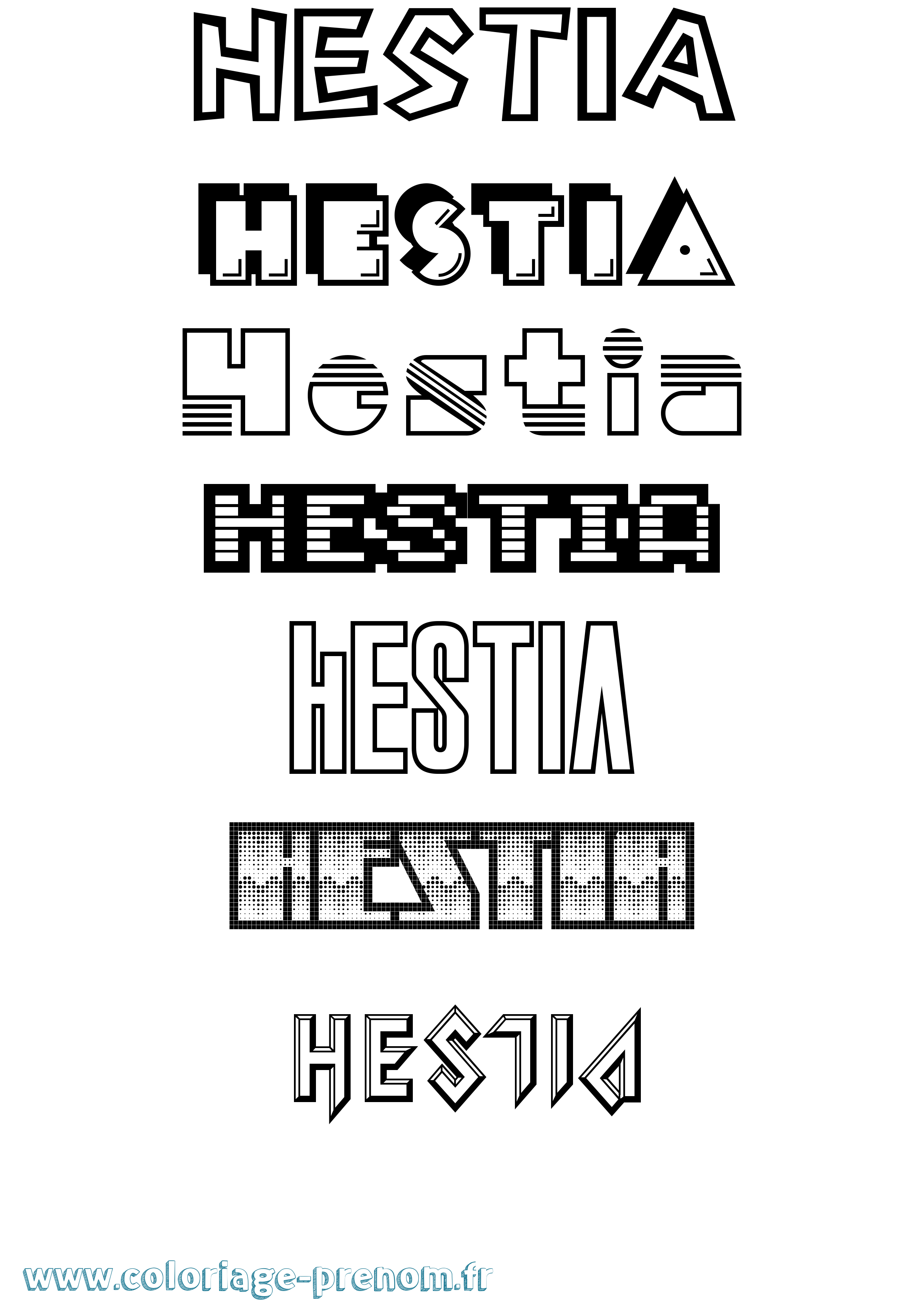 Coloriage Hestia Jeux Vidéos Coloriage prénom Hestia Jeux Vidéos