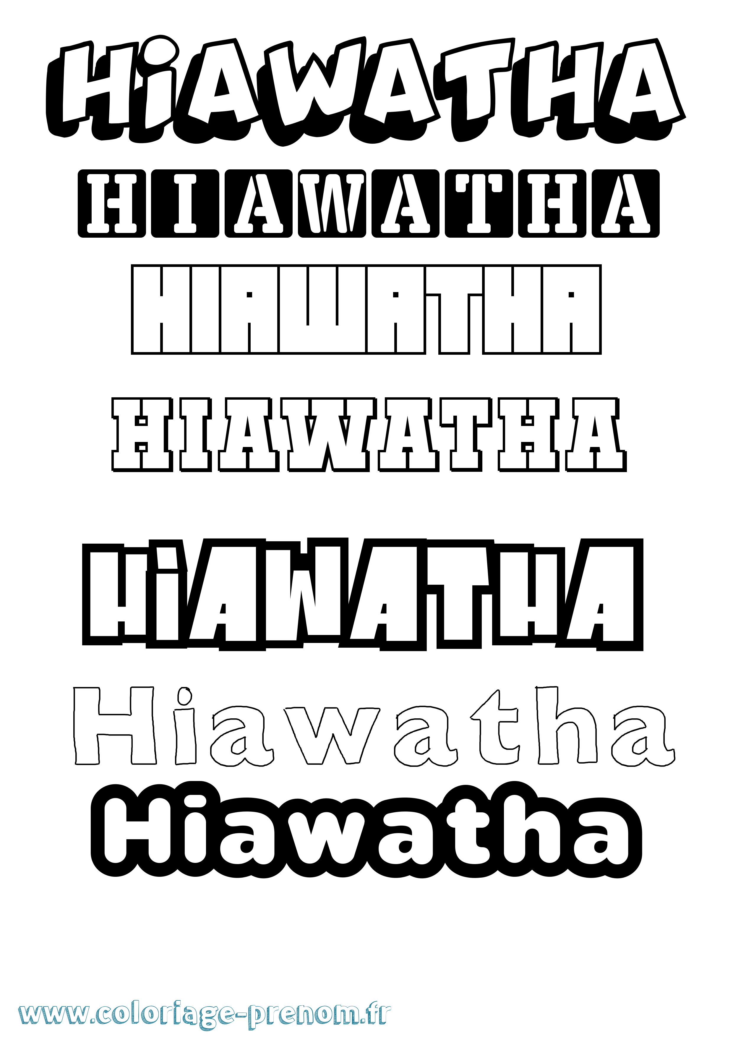 Coloriage Hiawatha Simple Coloriage prénom Hiawatha Simple