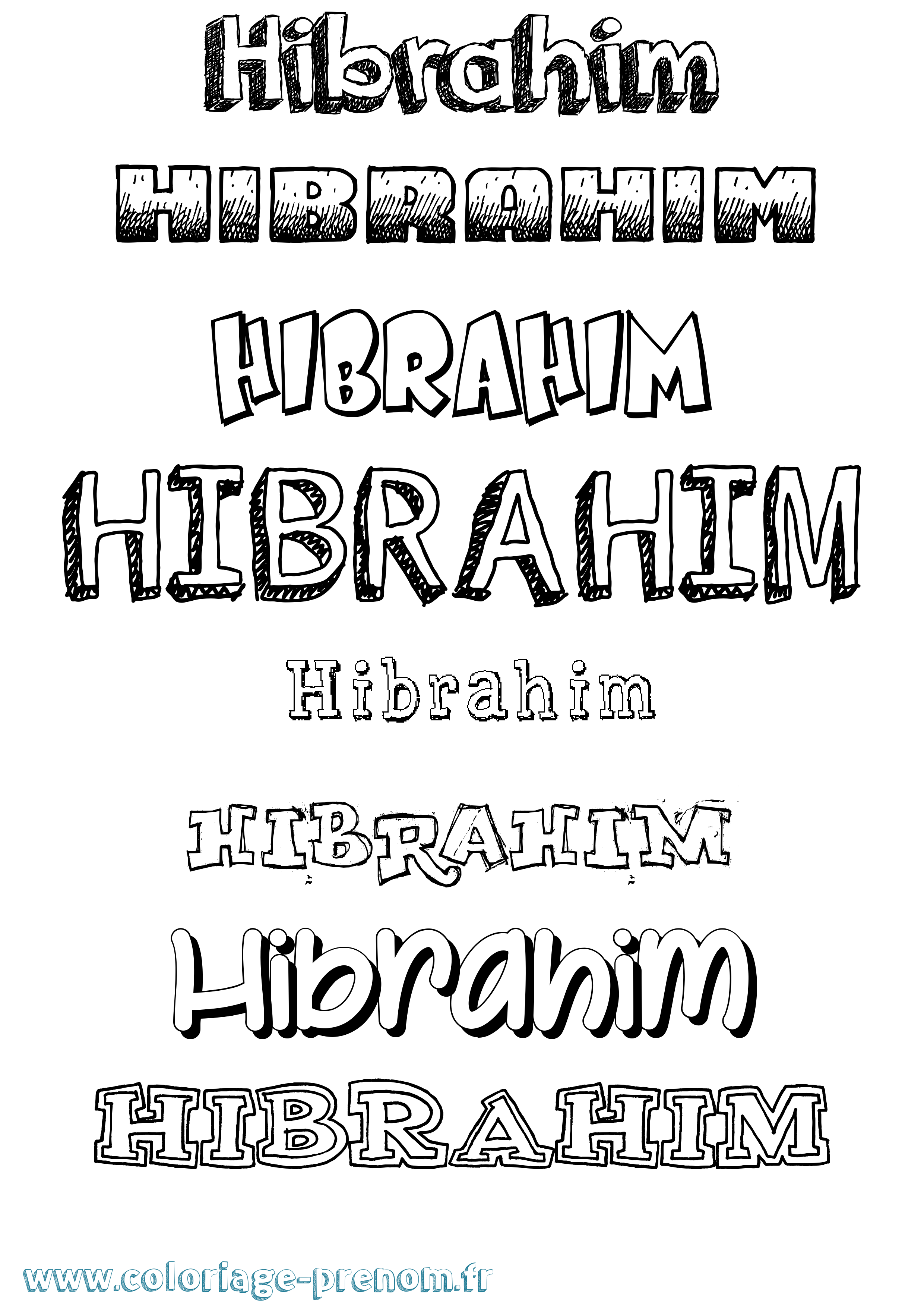 Coloriage prénom Hibrahim Dessiné