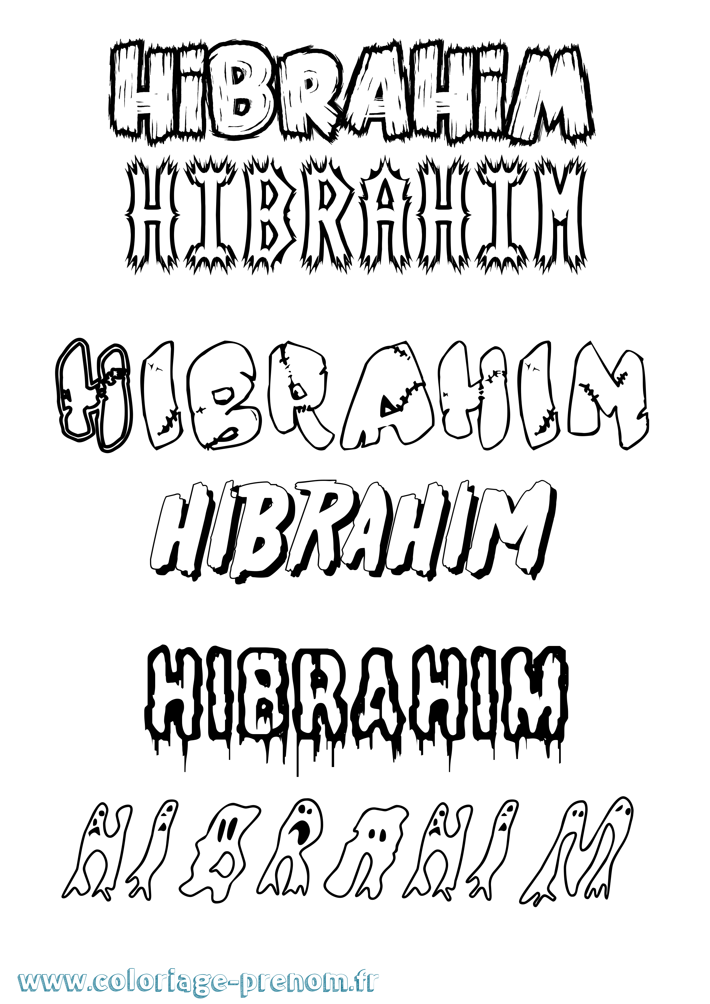 Coloriage prénom Hibrahim Frisson