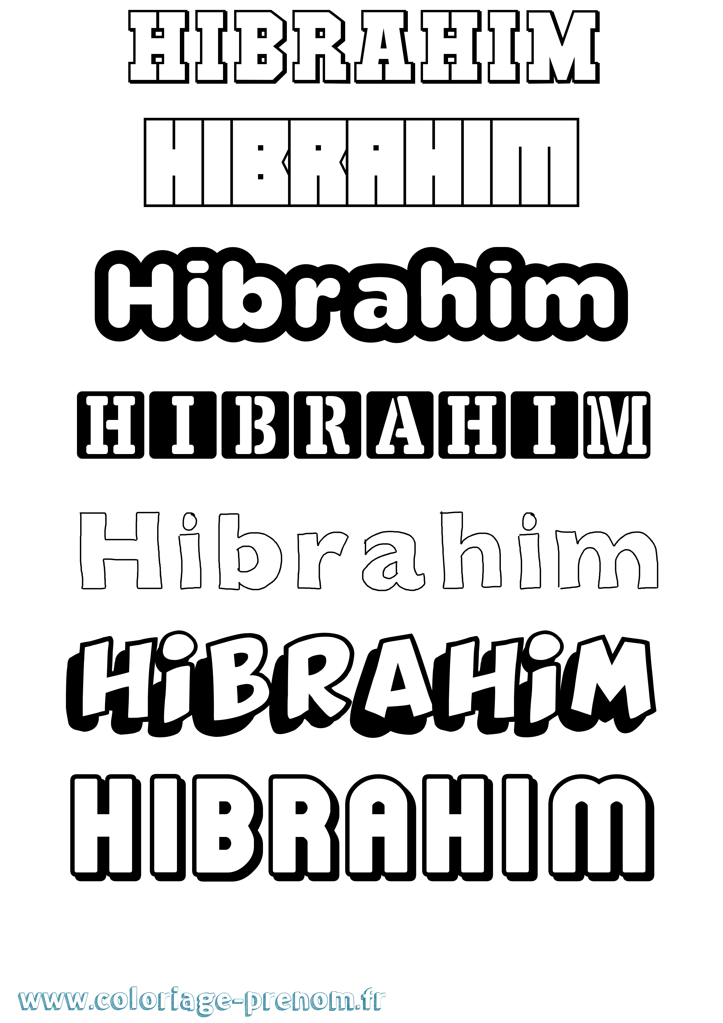 Coloriage prénom Hibrahim Simple