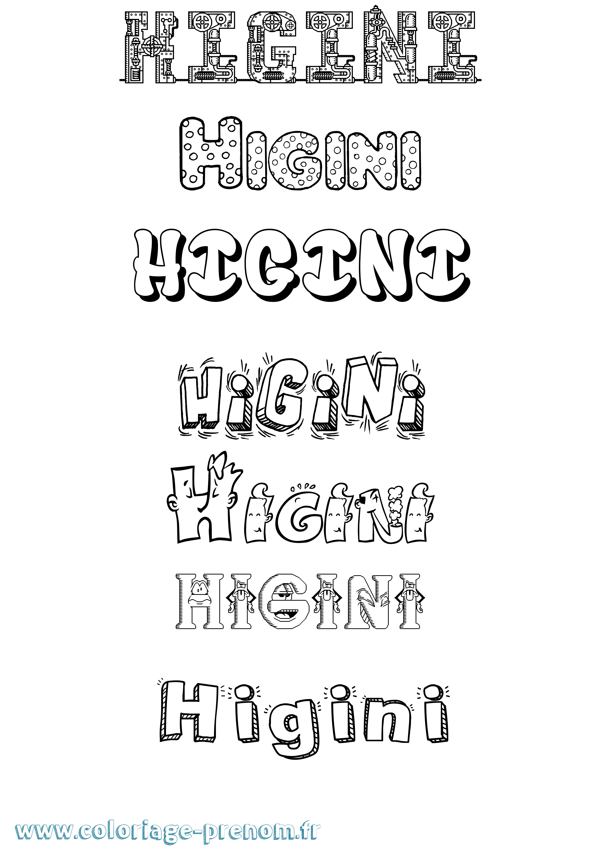 Coloriage Higini Fun Coloriage prénom Higini Fun