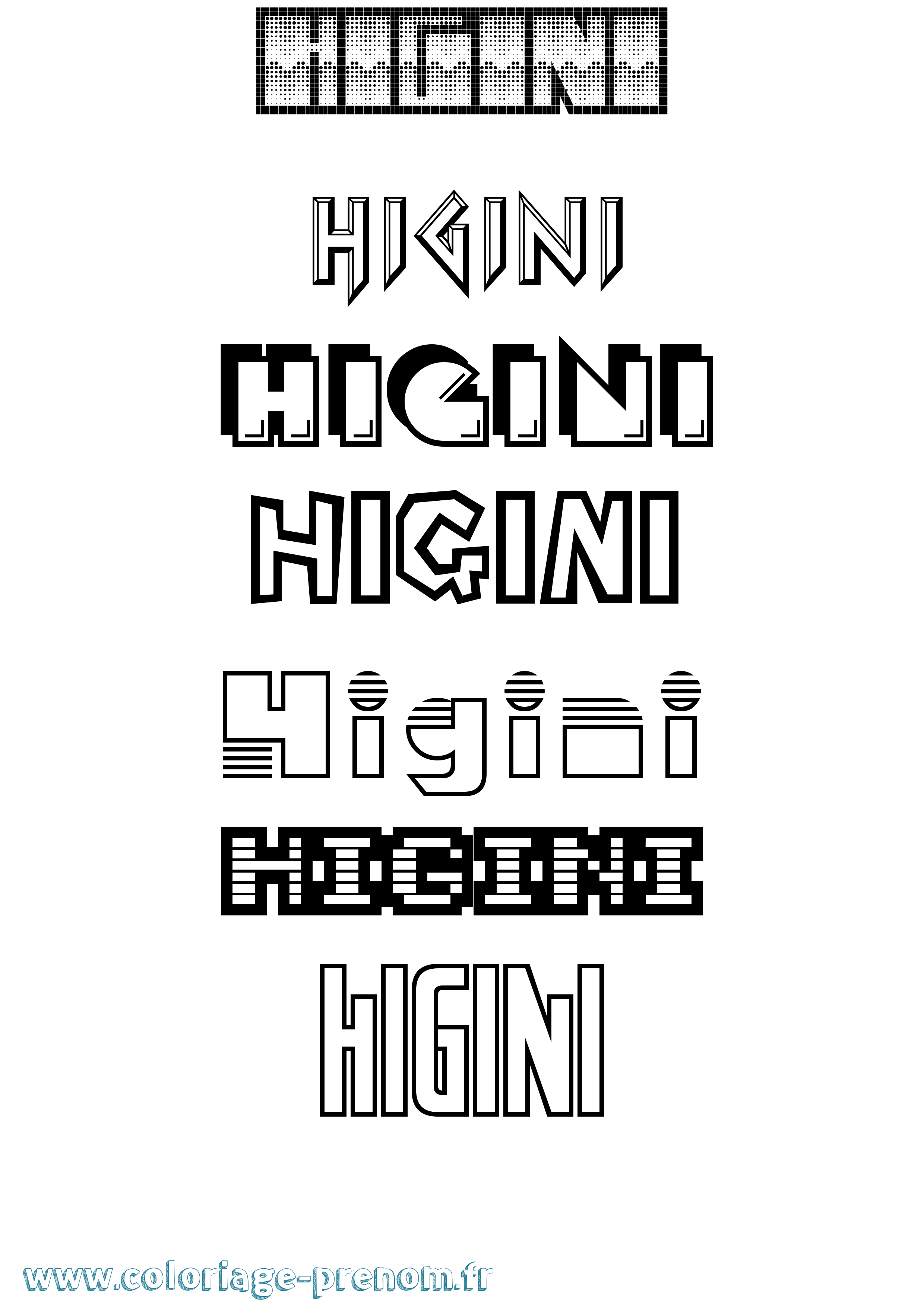Coloriage Higini Jeux Vidéos Coloriage prénom Higini Jeux Vidéos