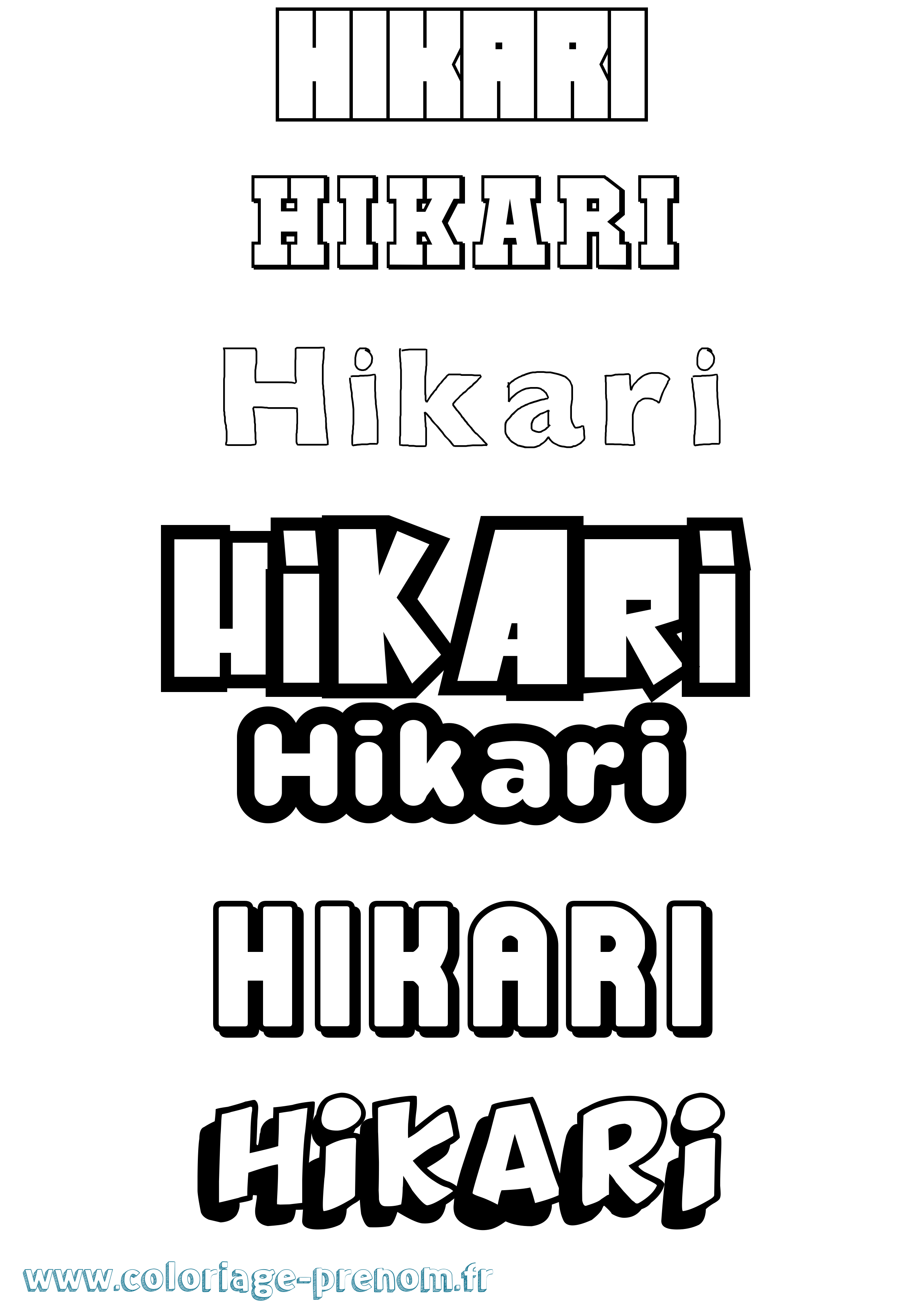 Coloriage prénom Hikari Simple