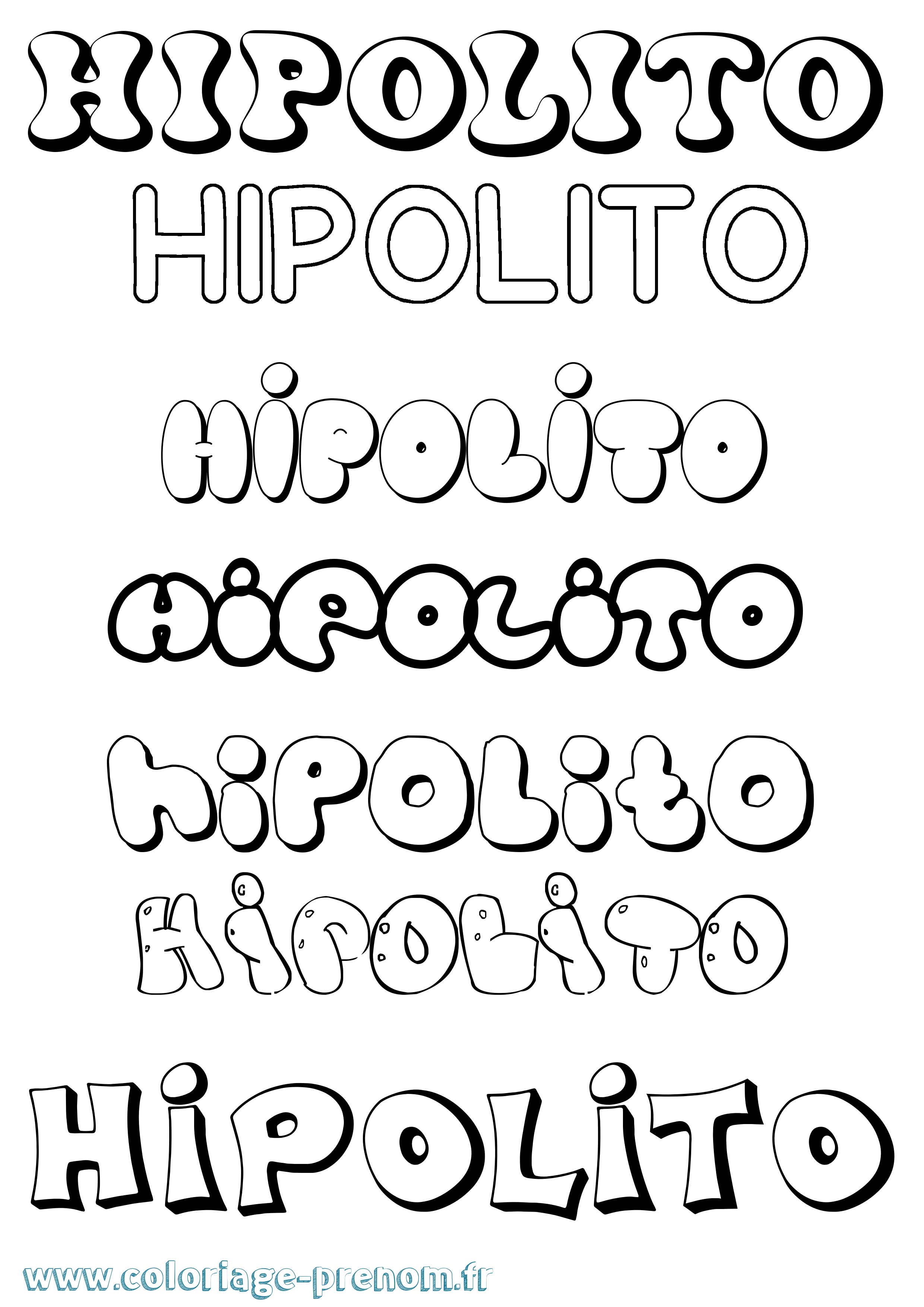 Coloriage prénom Hipolito Bubble