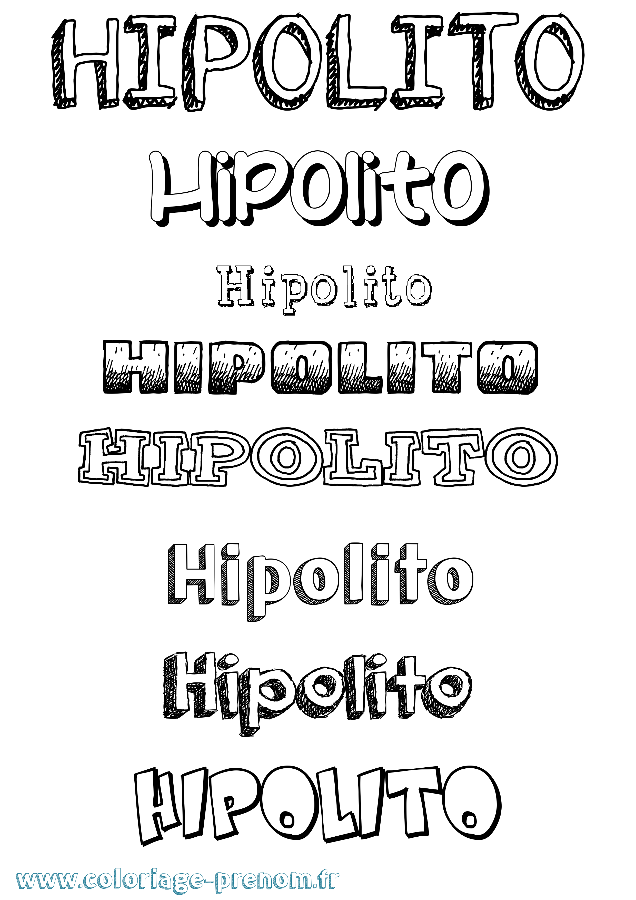 Coloriage prénom Hipolito Dessiné