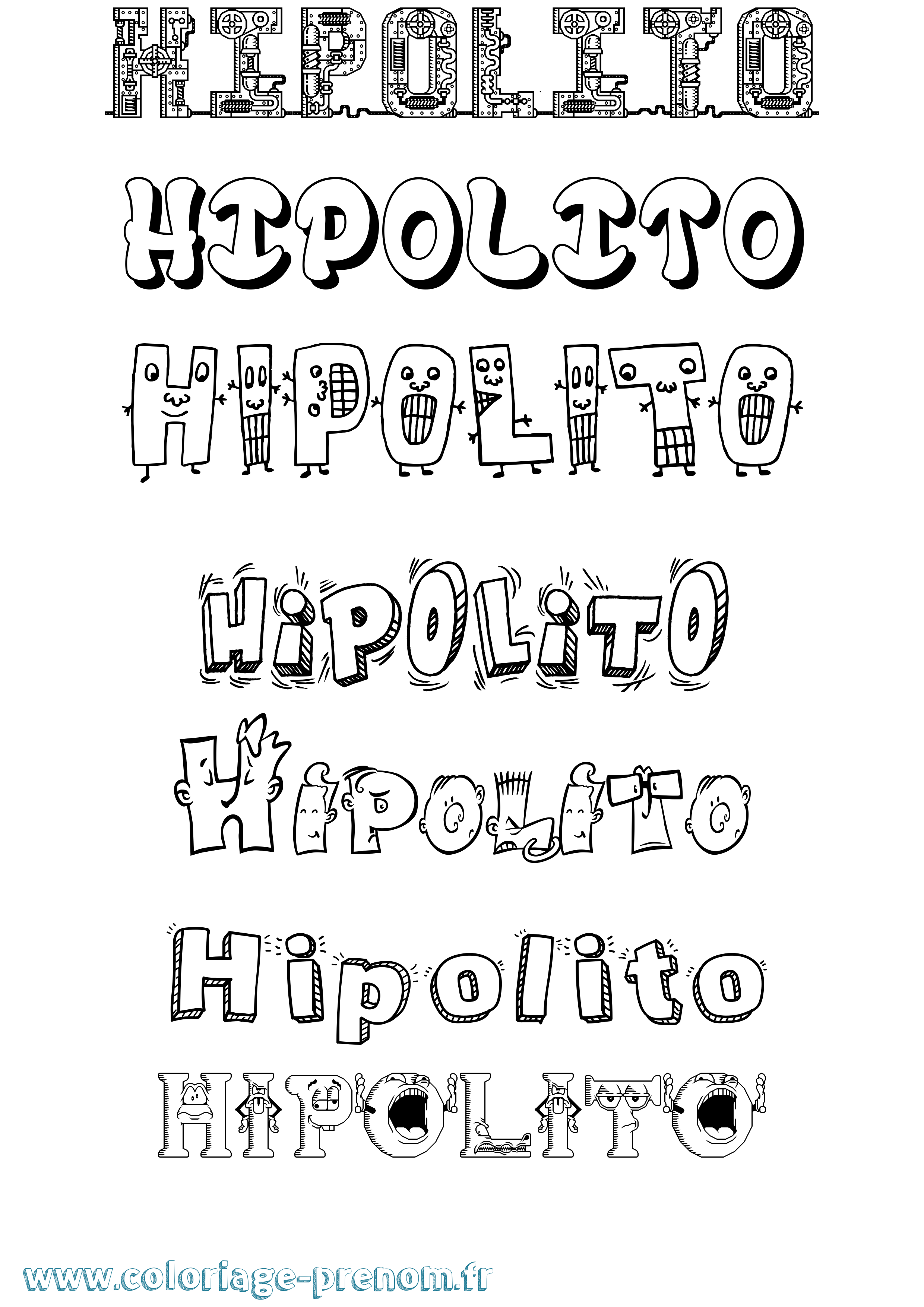 Coloriage prénom Hipolito Fun