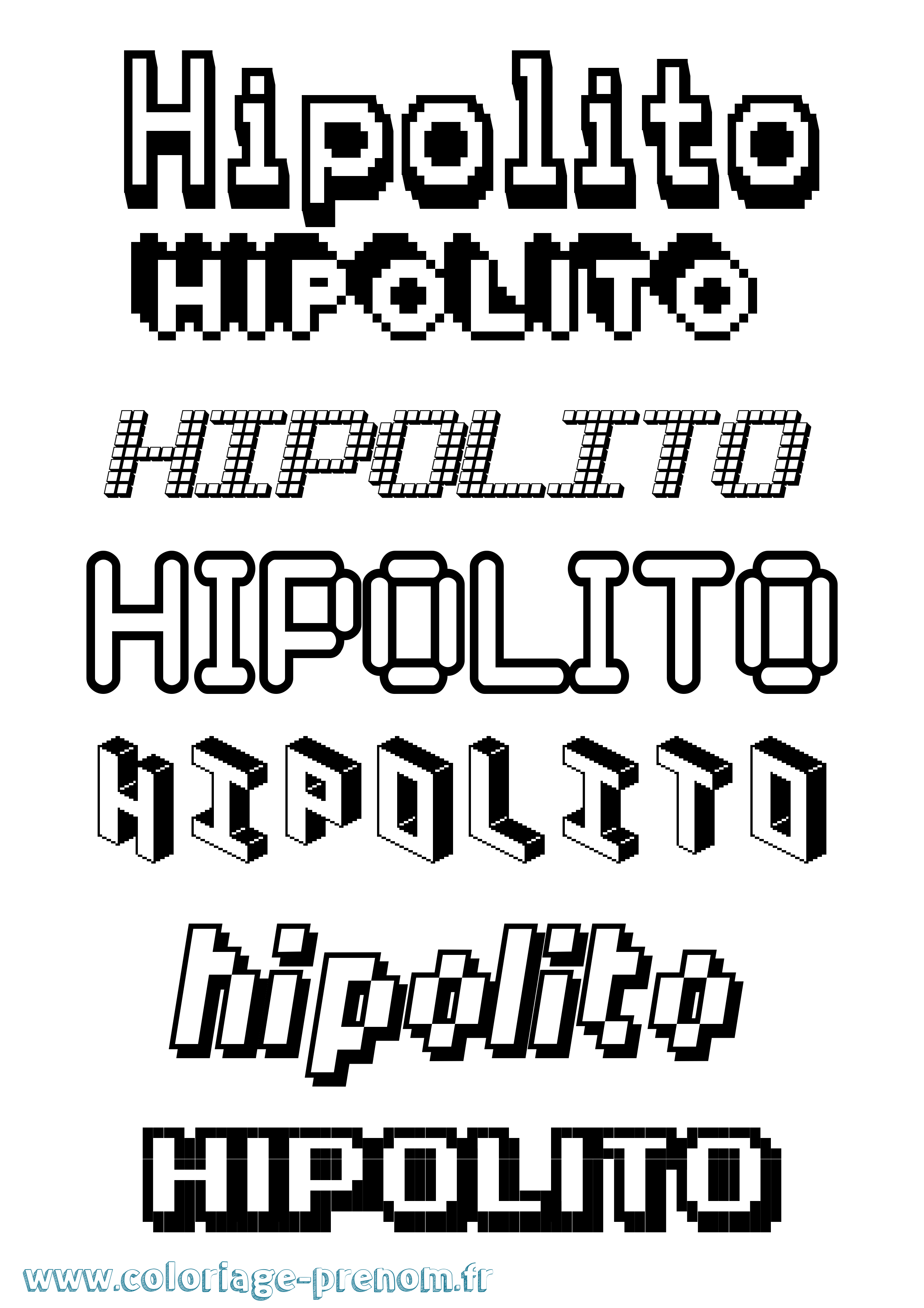 Coloriage prénom Hipolito Pixel