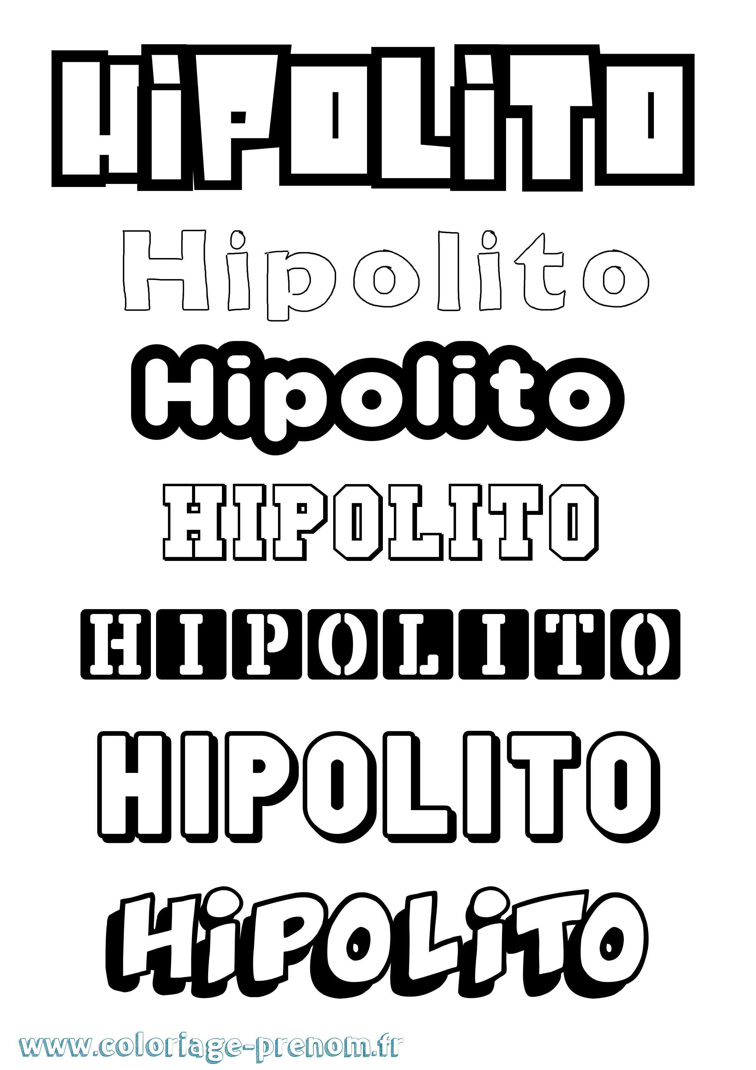 Coloriage prénom Hipolito Simple