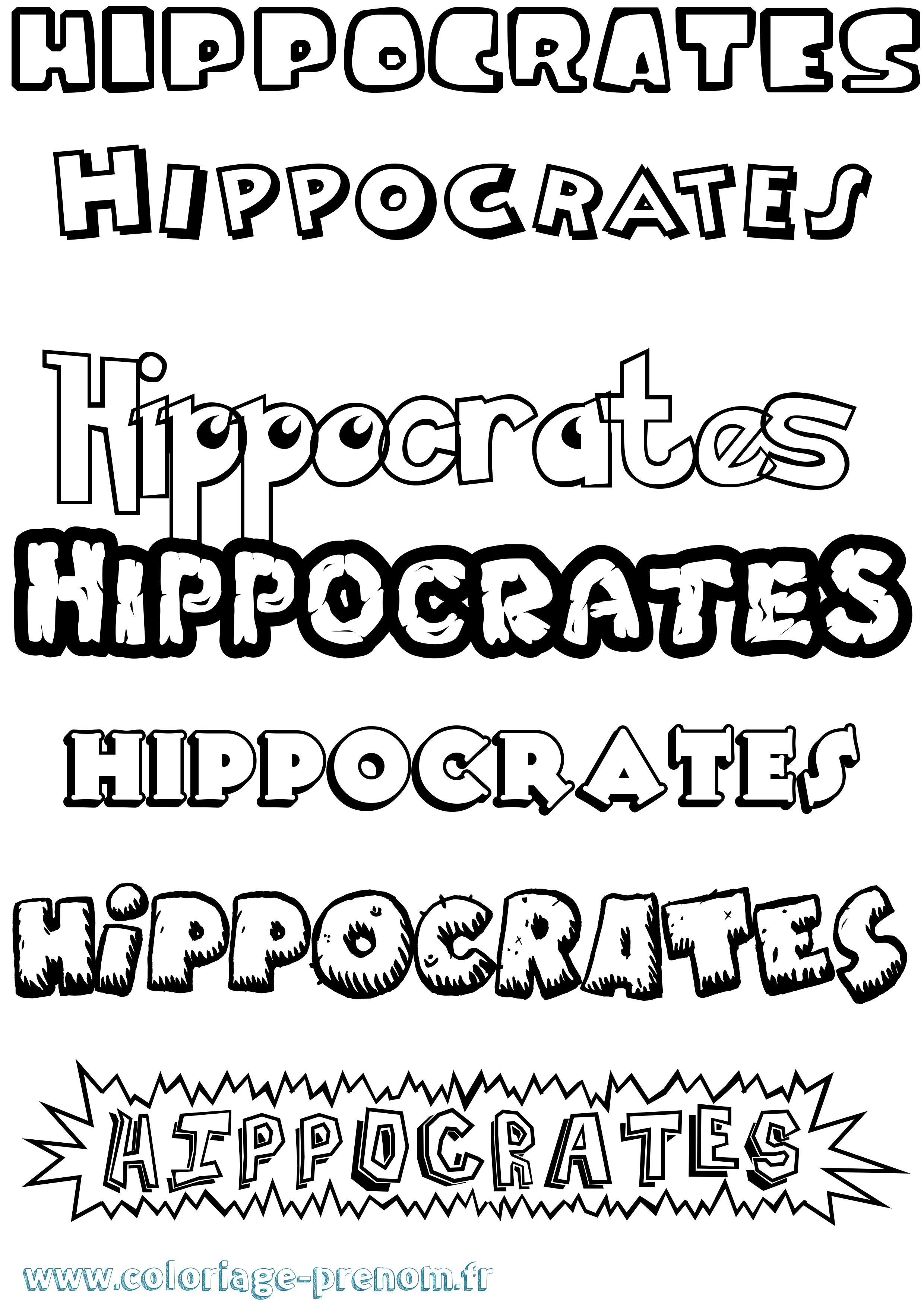 Coloriage prénom Hippocrates Dessin Animé
