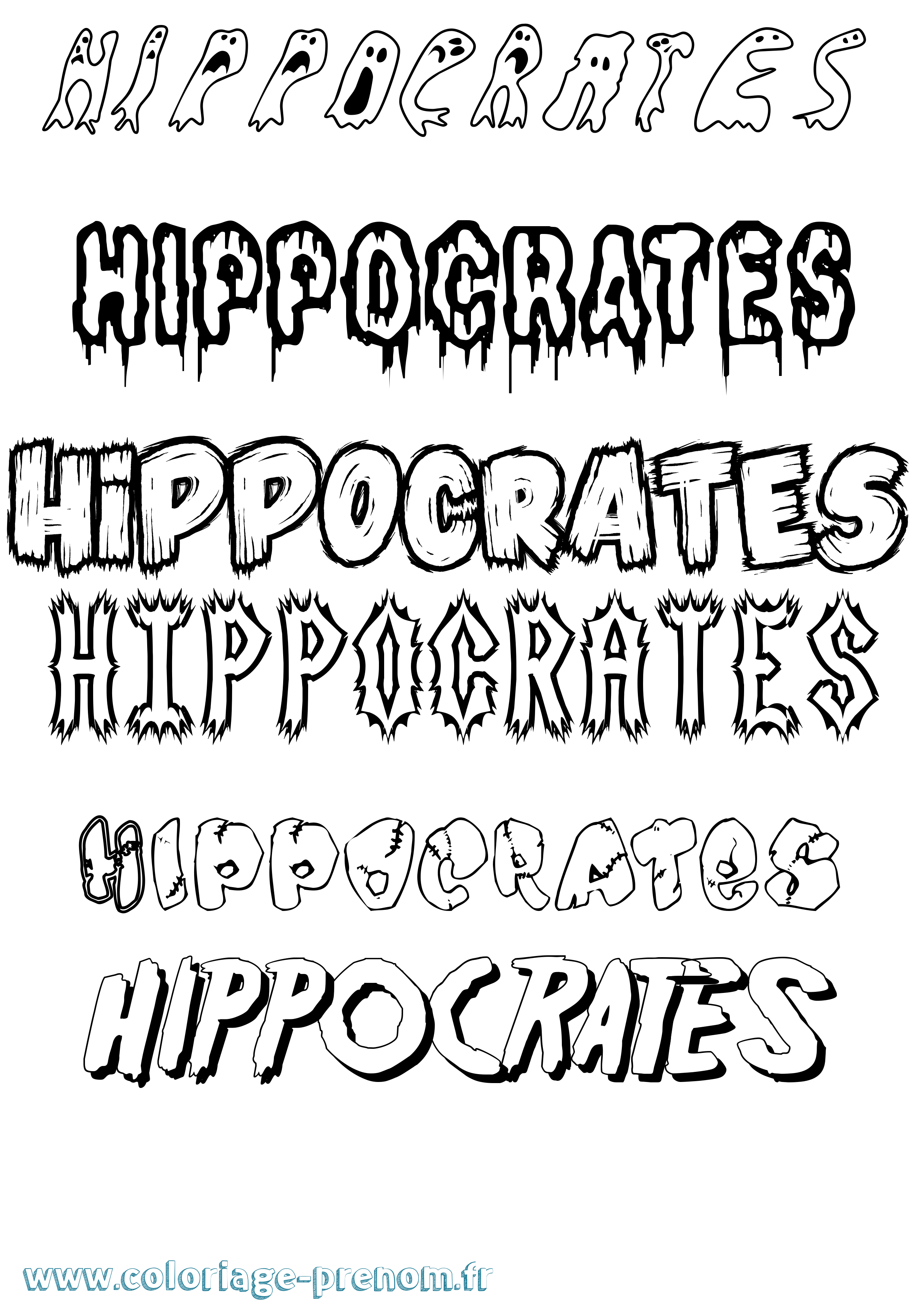 Coloriage prénom Hippocrates Frisson